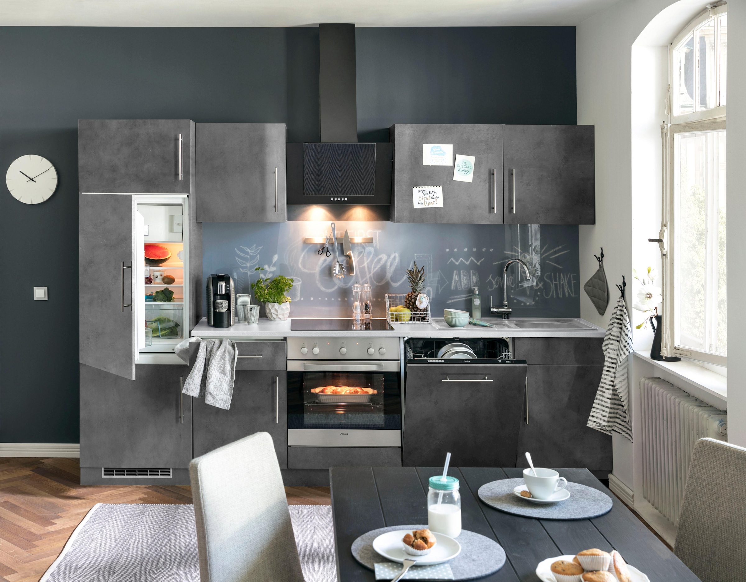 wiho Küchen Küchenzeile »Cali« mit E-Geräten, Breite 280 cm