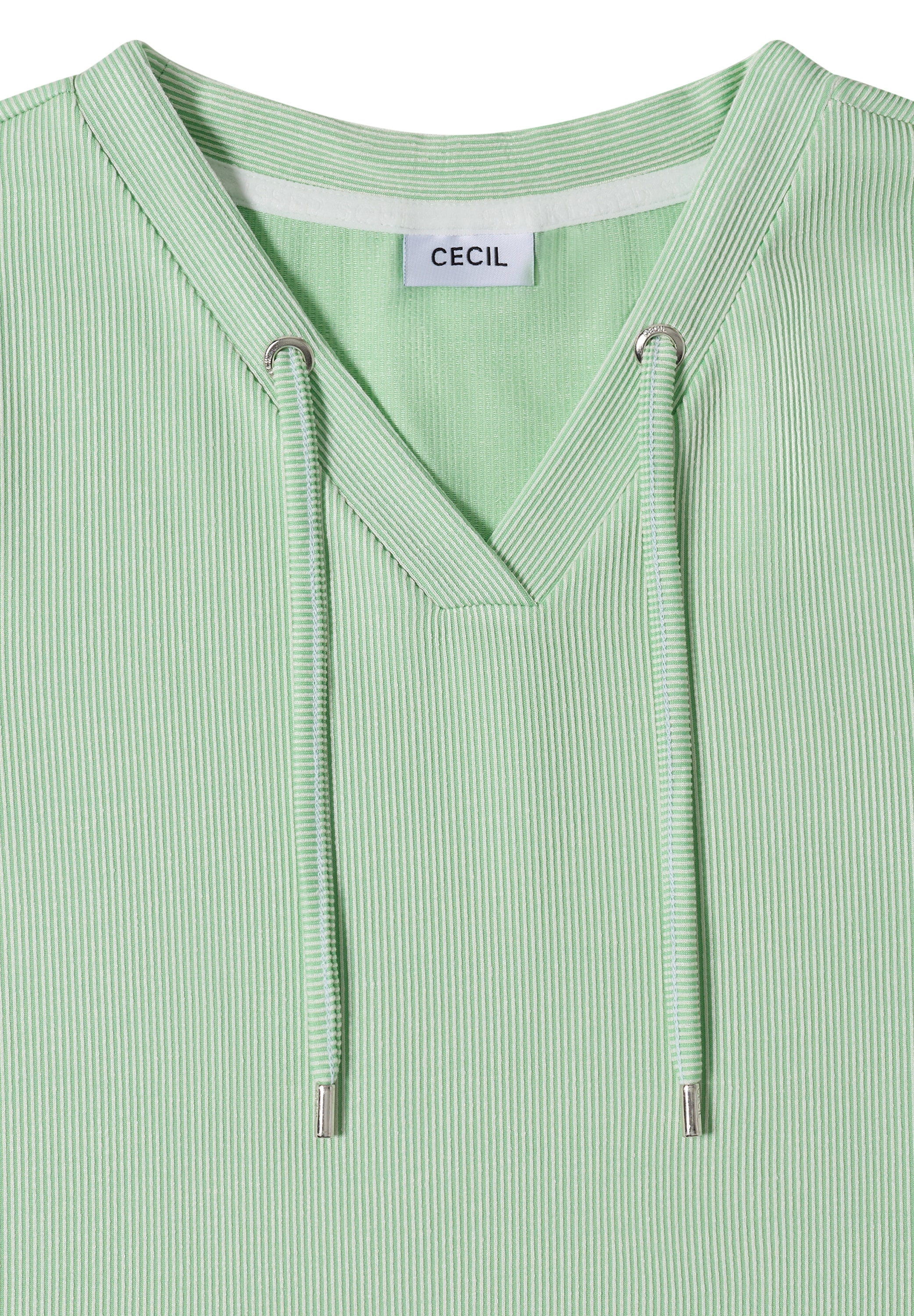 Cecil Kurzarmshirt Sommershirt mit V-Neck und Streifen