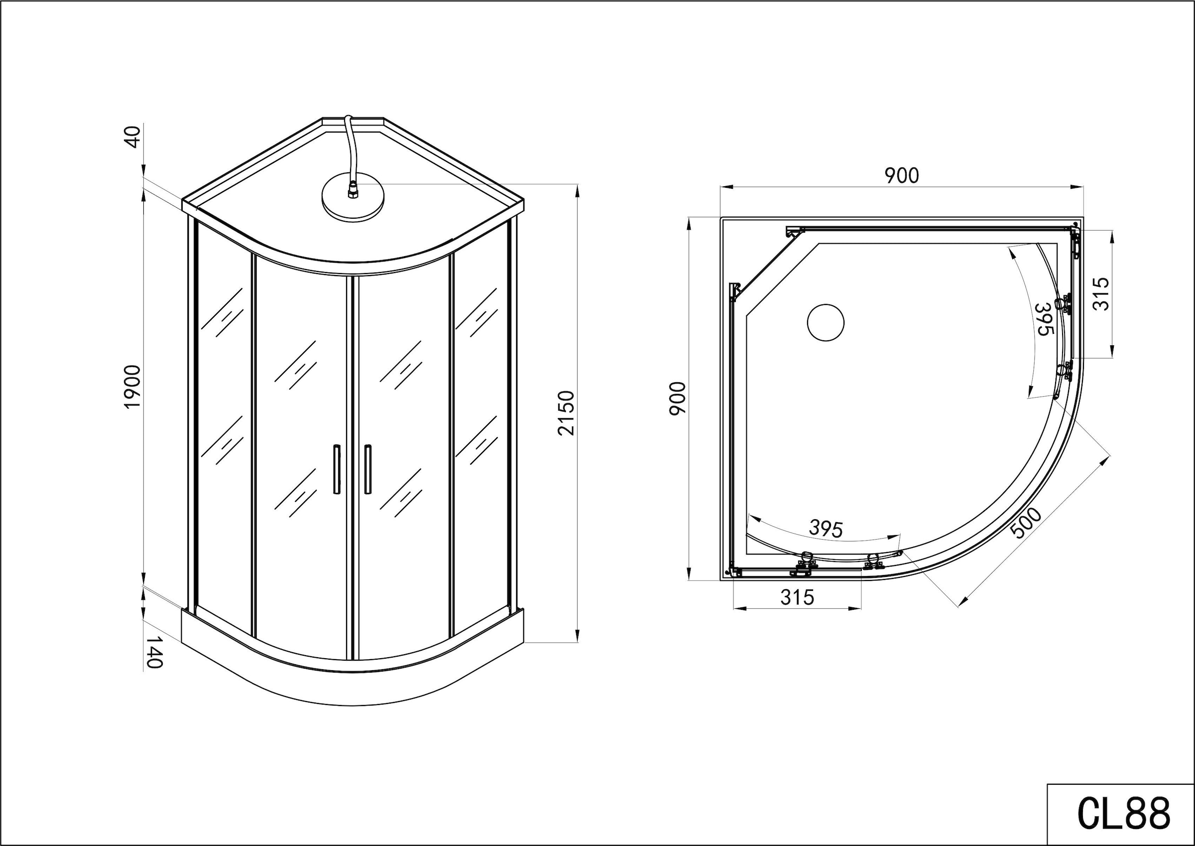 Sanotechnik Komplettdusche »Komplettduschkabine RUMBA«, Höhe: 215cm