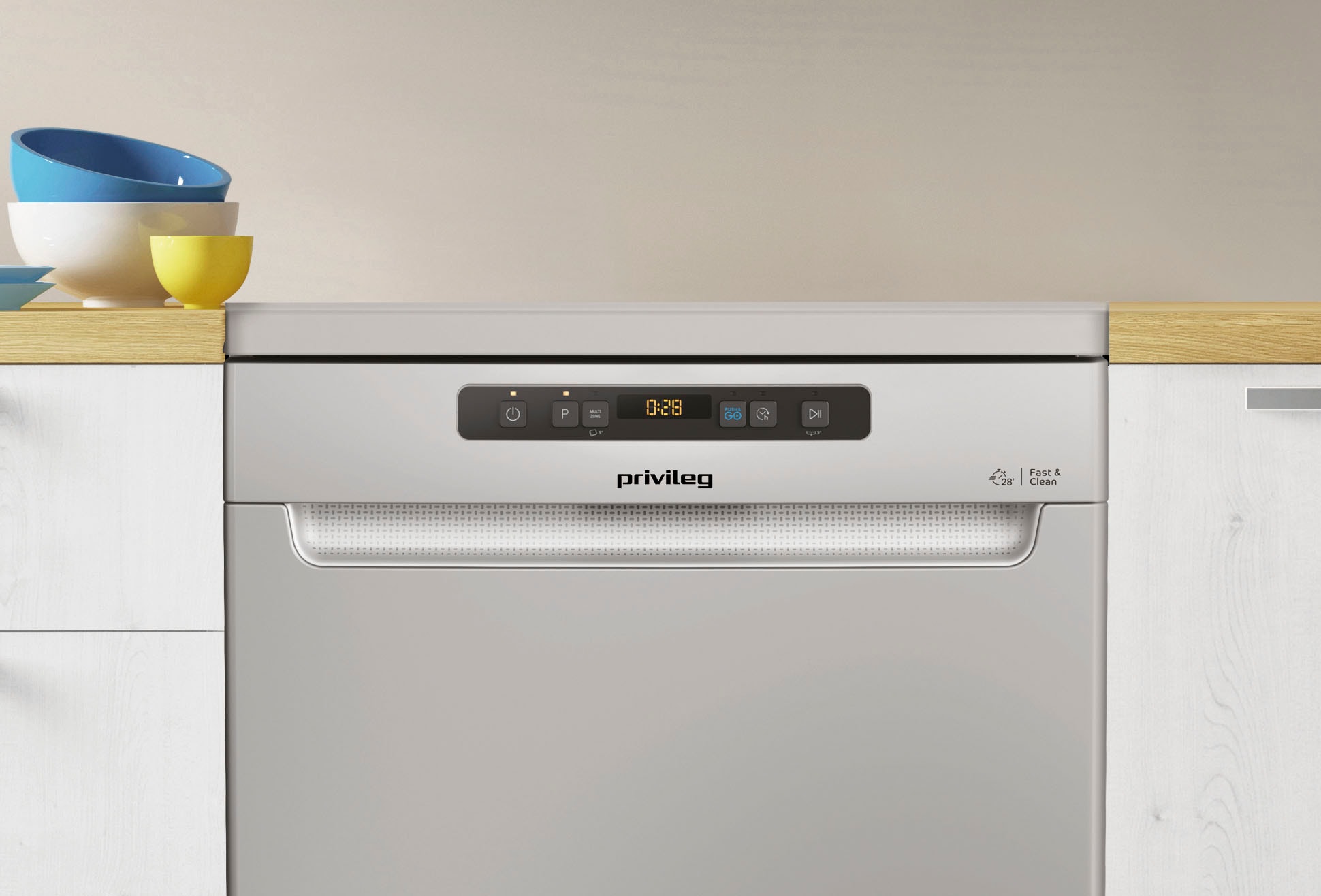 Privileg Standgeschirrspüler »P0F ECO D541 S«, 14 Maßgedecke, 14 Maßgedecke, Fast&Clean 28’ – effektive Reinigung in 28 Minuten