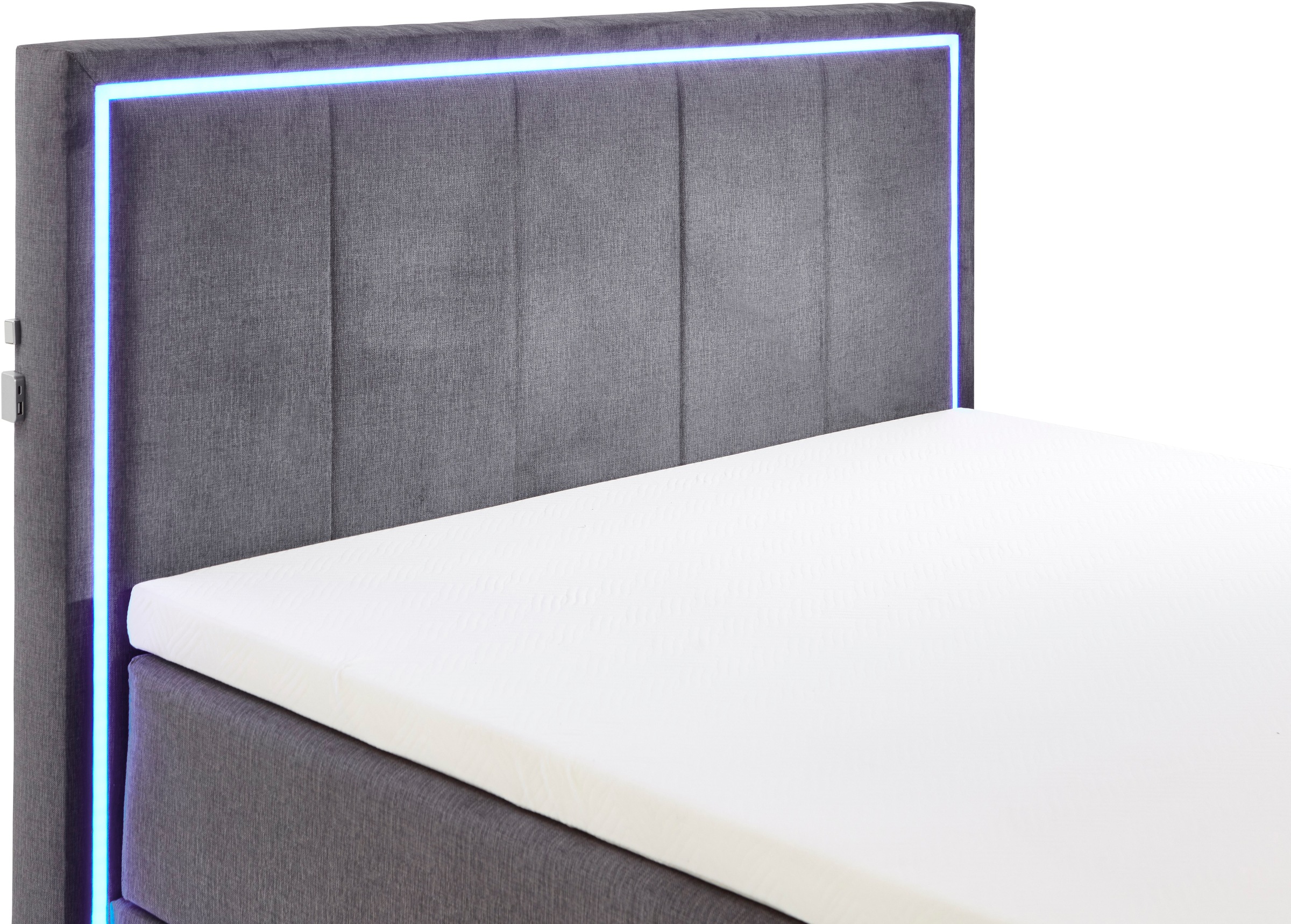 meise.möbel Boxbett »Colorado«, inkl. LED-Beleuchtung im Kopfteil, Bettkasten und Topper