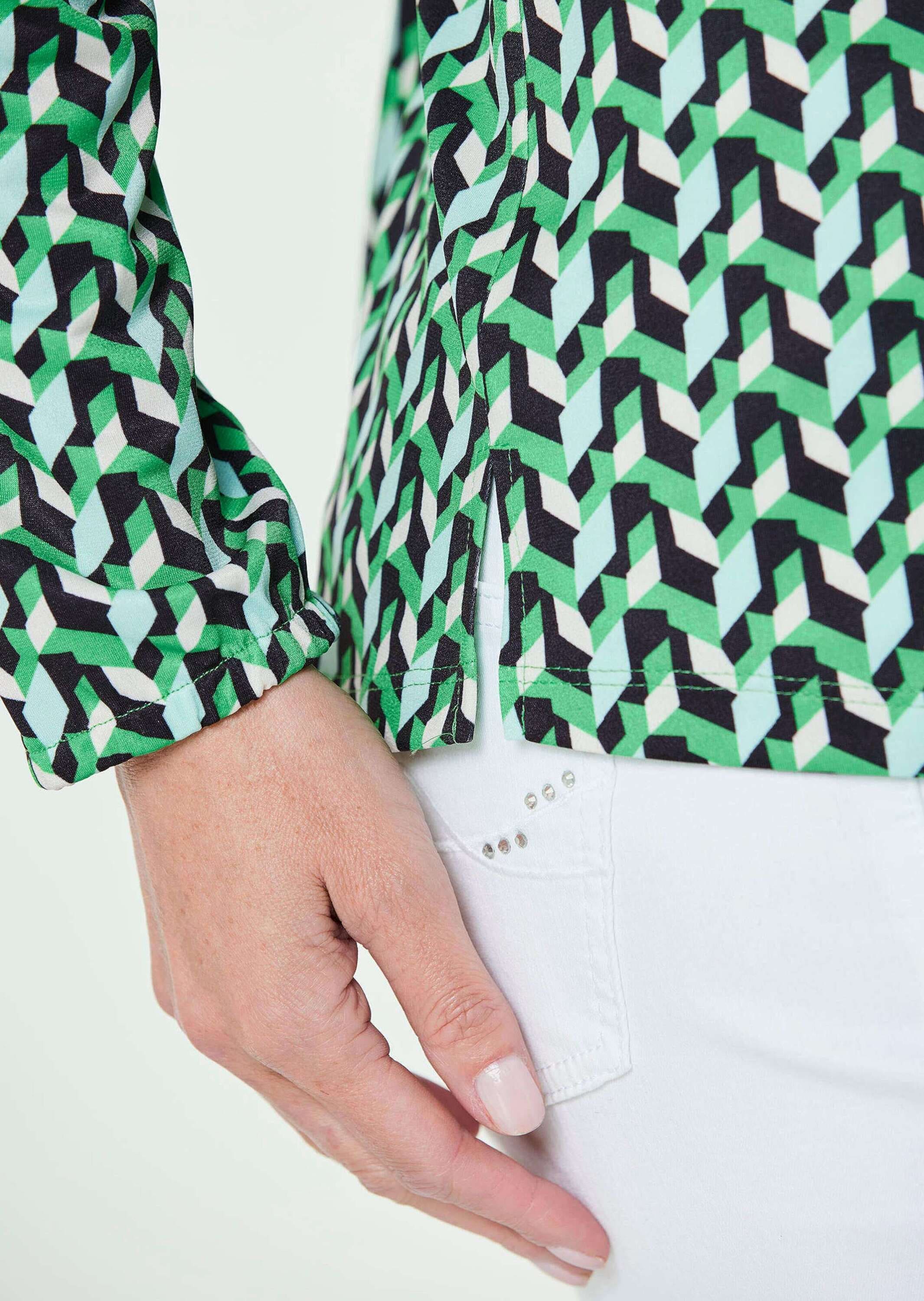 GOLDNER Kurzarmbluse »Elegantes Blusenshirt mit V-Ausschnitt«