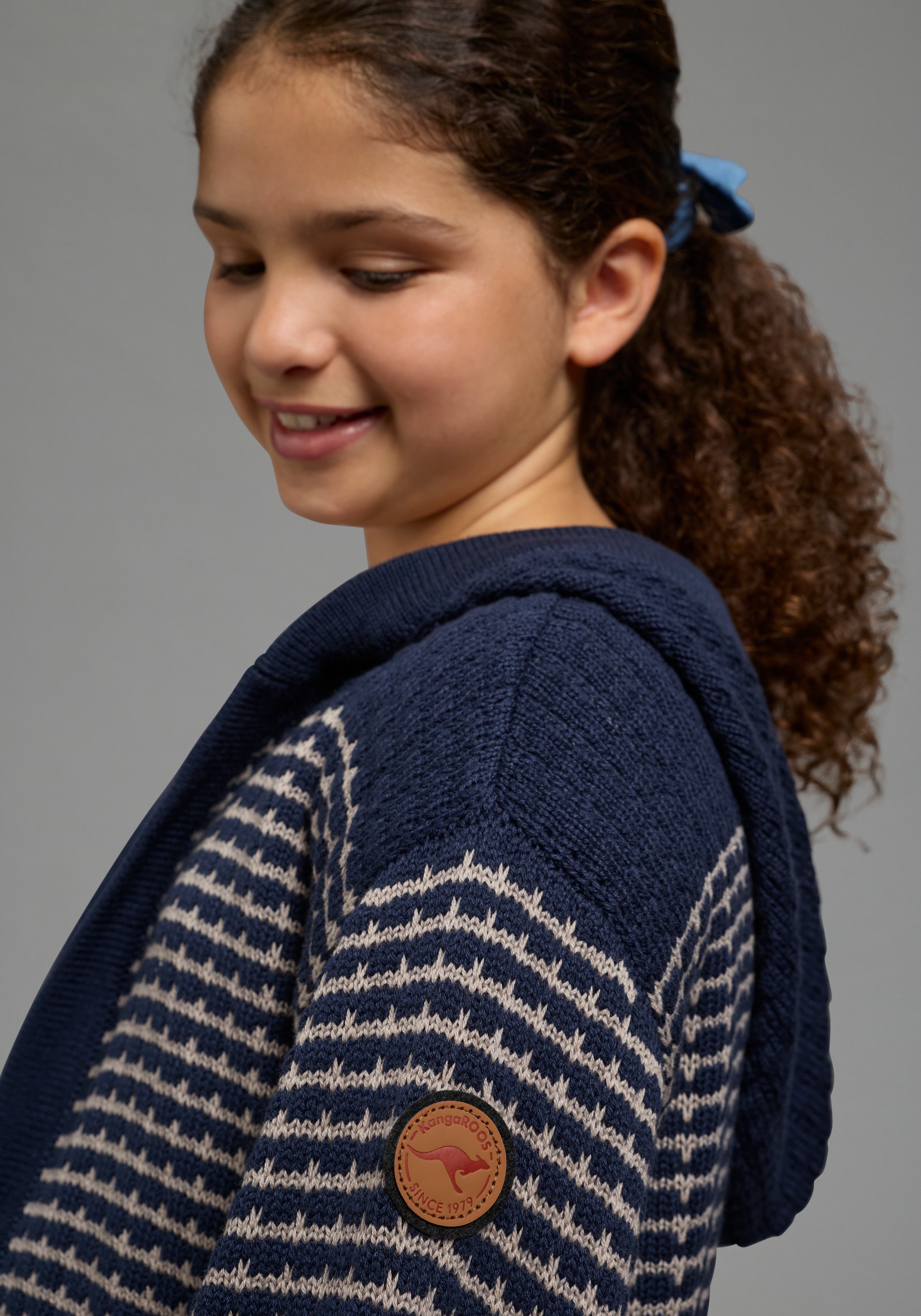 KangaROOS Strickjacke »Long-Strickjacke mit modischen Ringelmuster von KangaROOS« Lange Strickjacke, lässig geschnitten, Grobstrick-Qualität