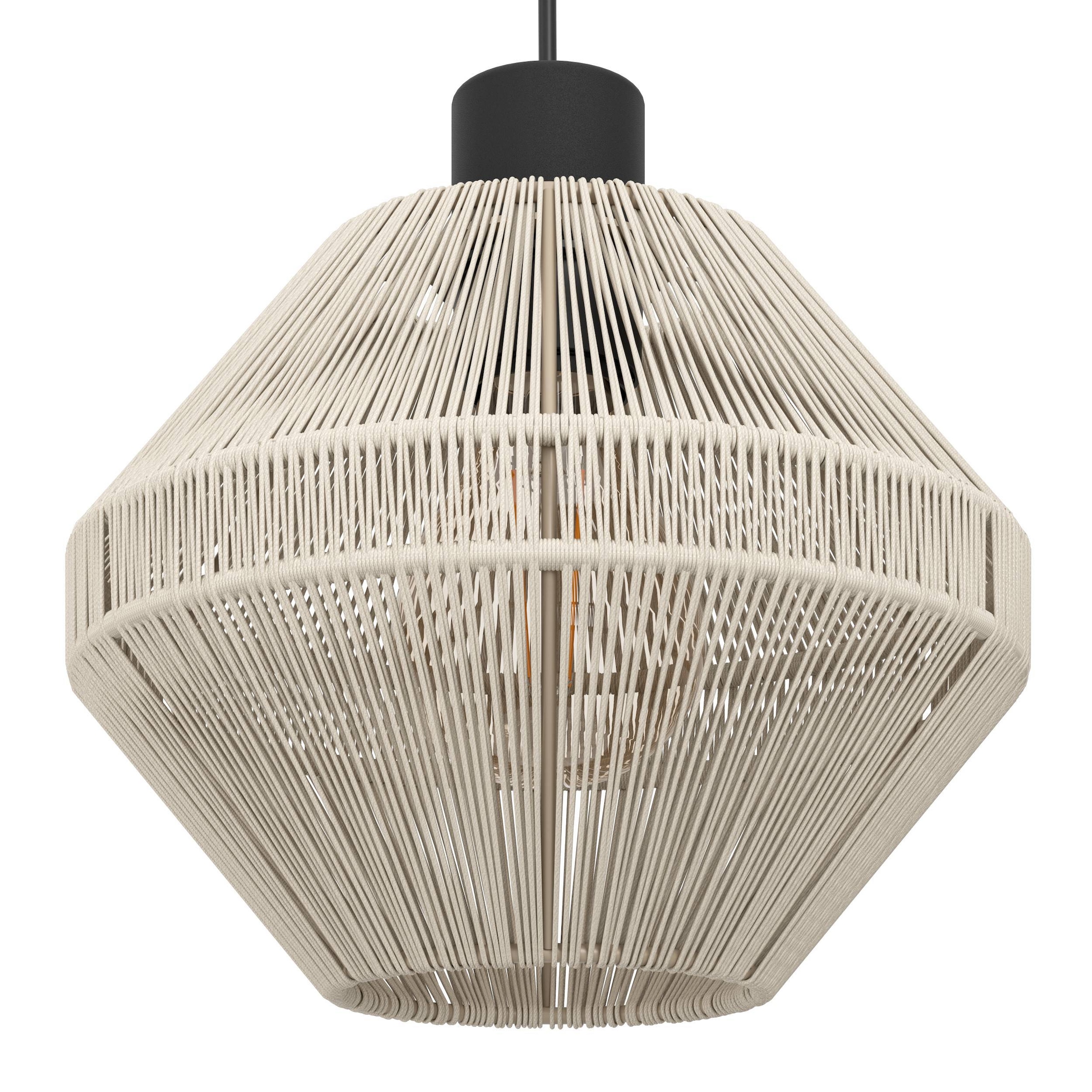 EGLO Hängeleuchte »Midsumer Hängelampe, Esszimmerlampe japanisch, Metall und Textil, E27« E27 1 Stk. Hängeleuchte - L92 x B22 x H110 cm - schwarz - 3X40W exkl.