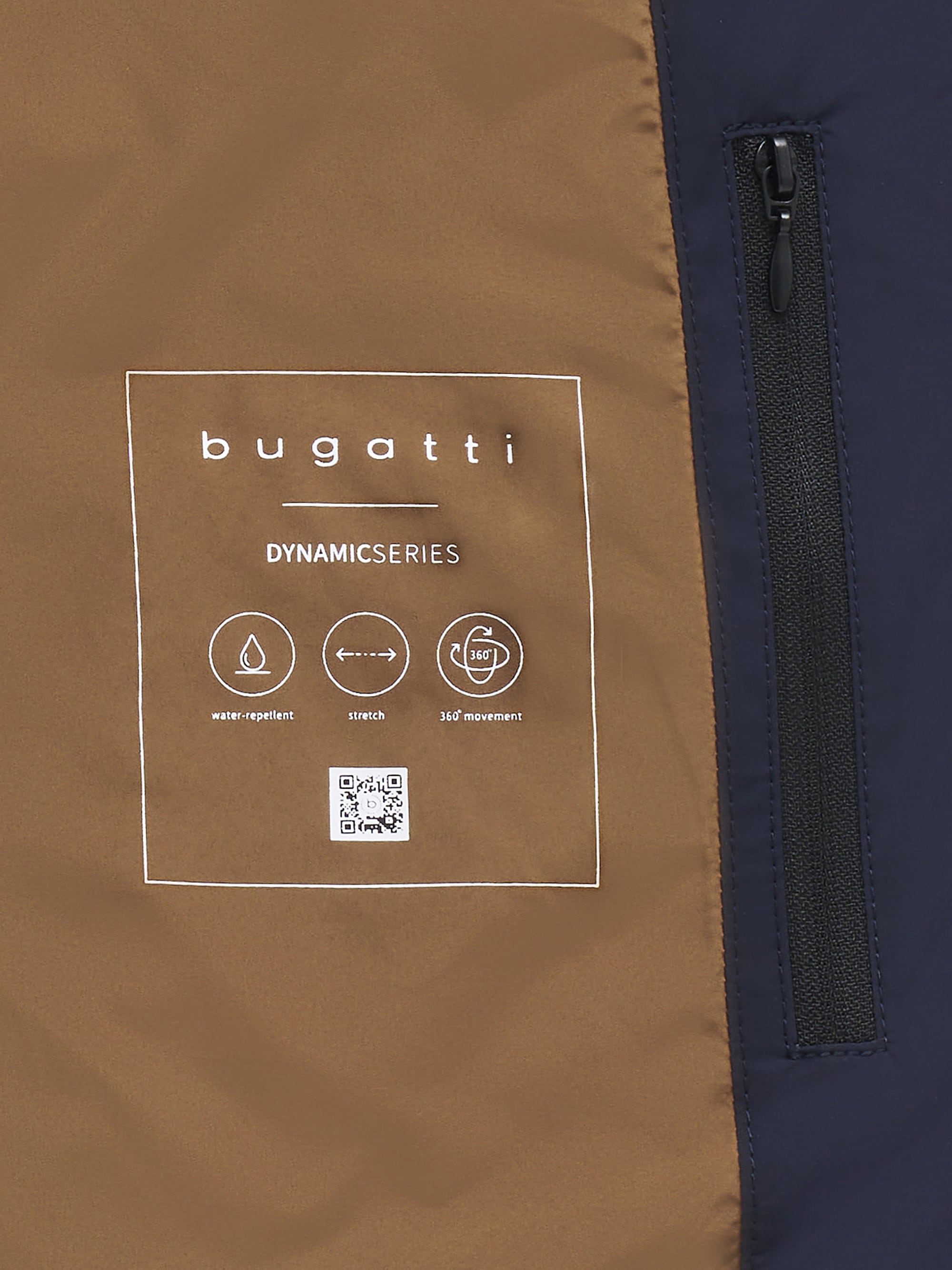 bugatti Blouson »Regular Fit« ohne Kapuze Regular Fit Stretch Steppoptik Stehkragen