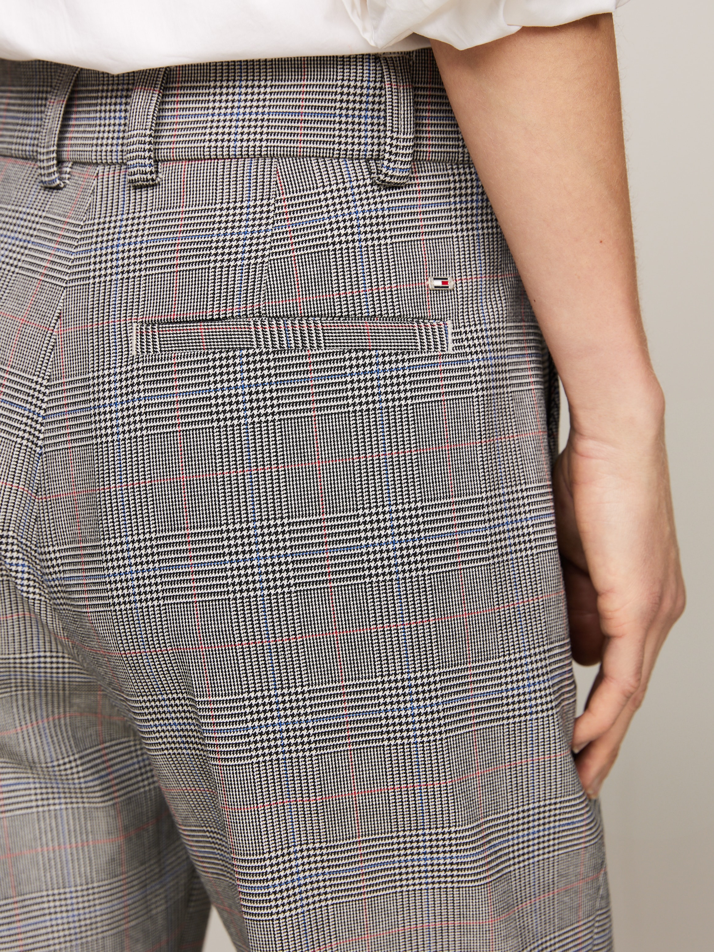 Tommy Hilfiger Webhose »POW CHECK SLIM STRAIGHT PANT«, (Global Serie TH WOMEN), im Karodessin