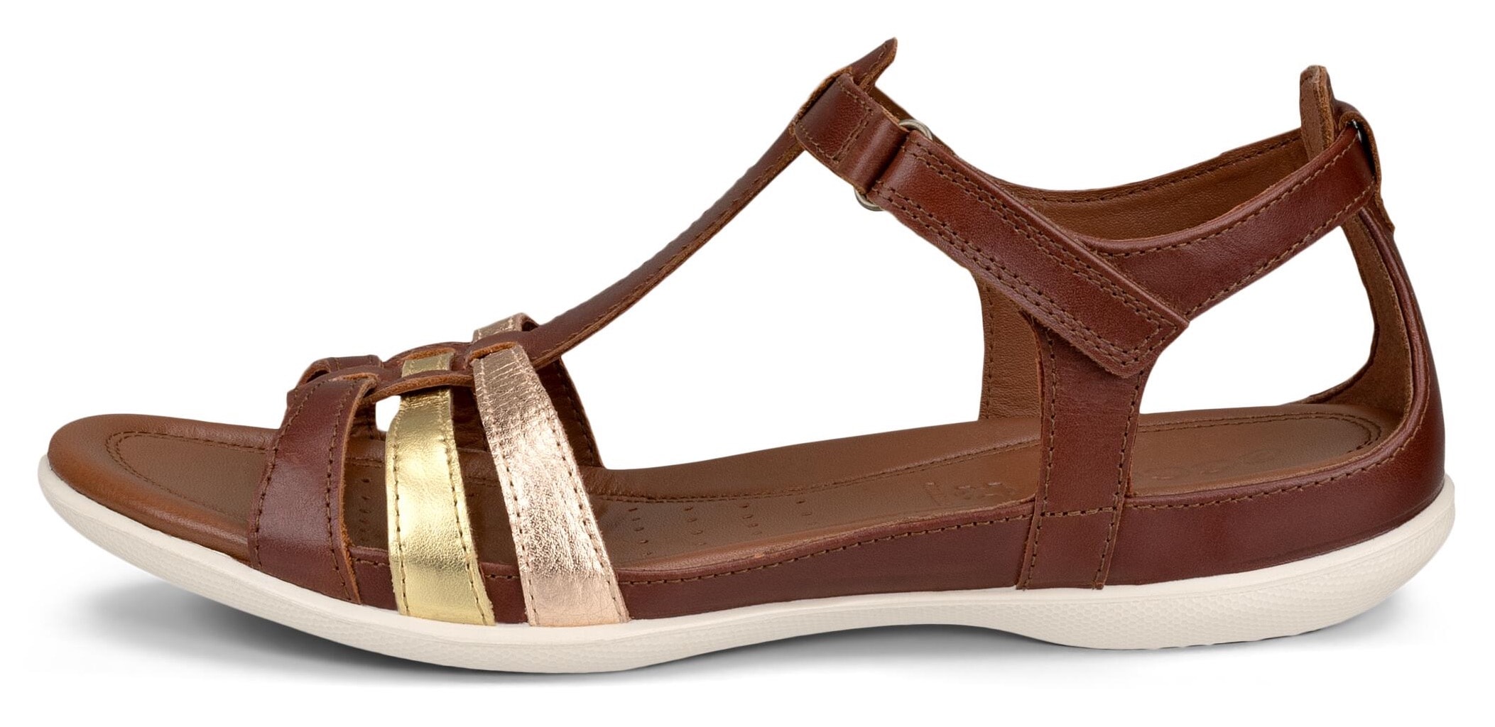 Ecco Riemchensandale »FLASH«, Sommerschuh, Sandalette, Klettschuh, im Metallic-Look