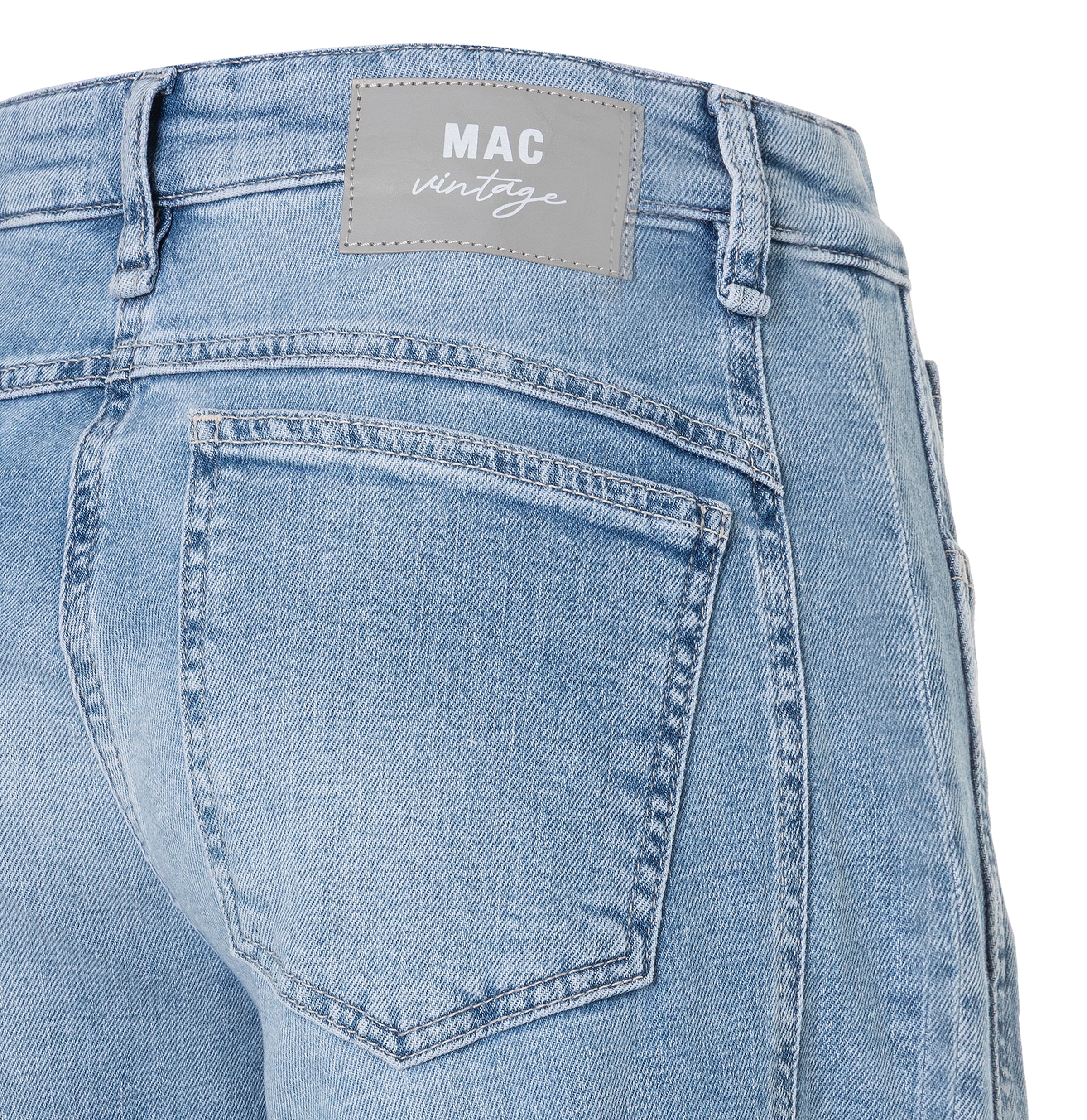 MAC 5-Pocket-Jeans »OHIO Barrel« Barrel Fit, Naht-Detail auf Kniehöhe
