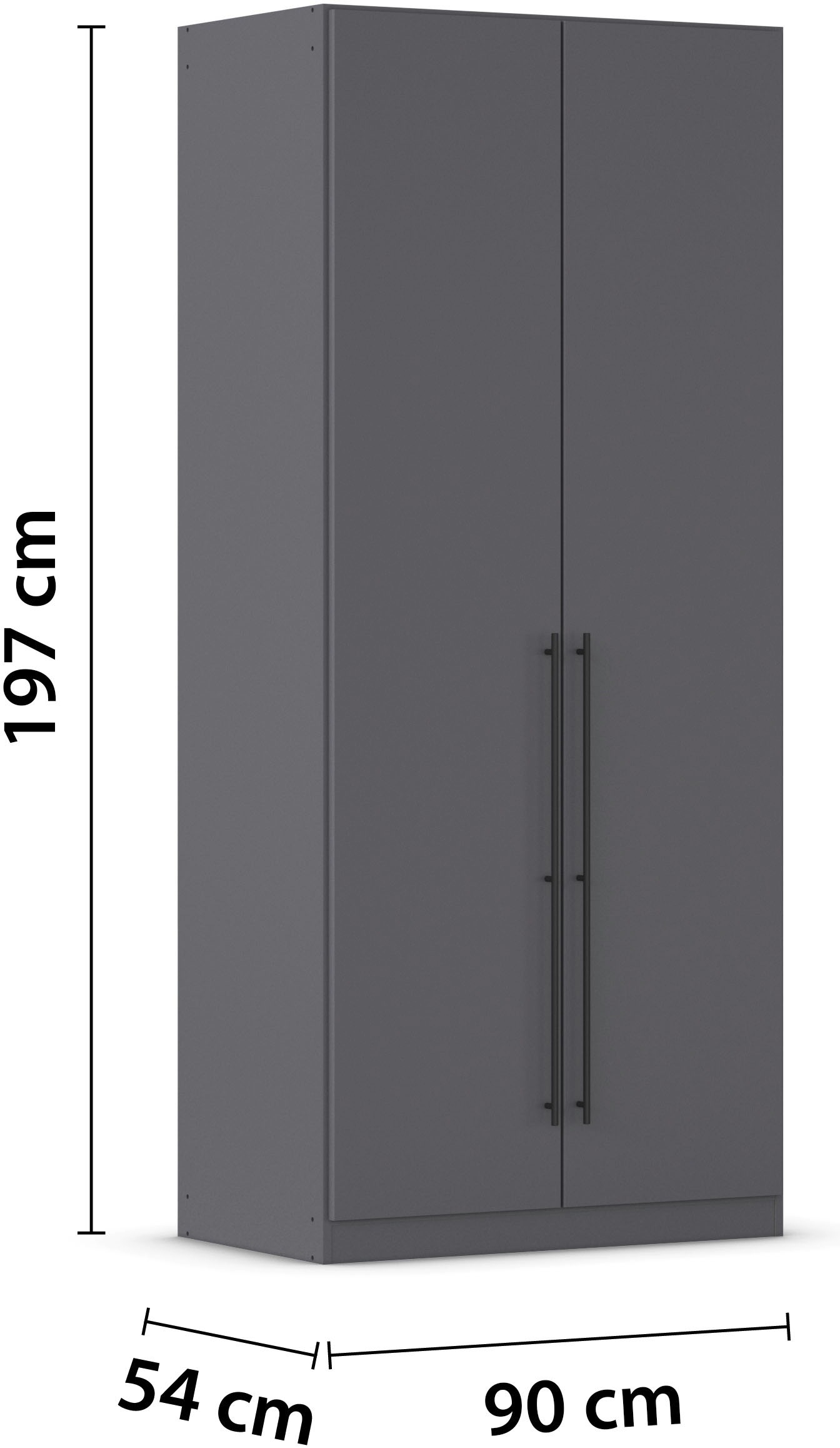 rauch Kleiderschrank »Drehtürenschrank Schrank Garderobe Wäscheschrank Schlafzimmer AVOLA« 3 verschiedene Ausstattungen BASIC/CLASSIC/PREMIUM (inkl. SOFT-CLOSE),  mit hochwertigen Stangengriffen in Schwarz aus Metall MADE IN GERMANY