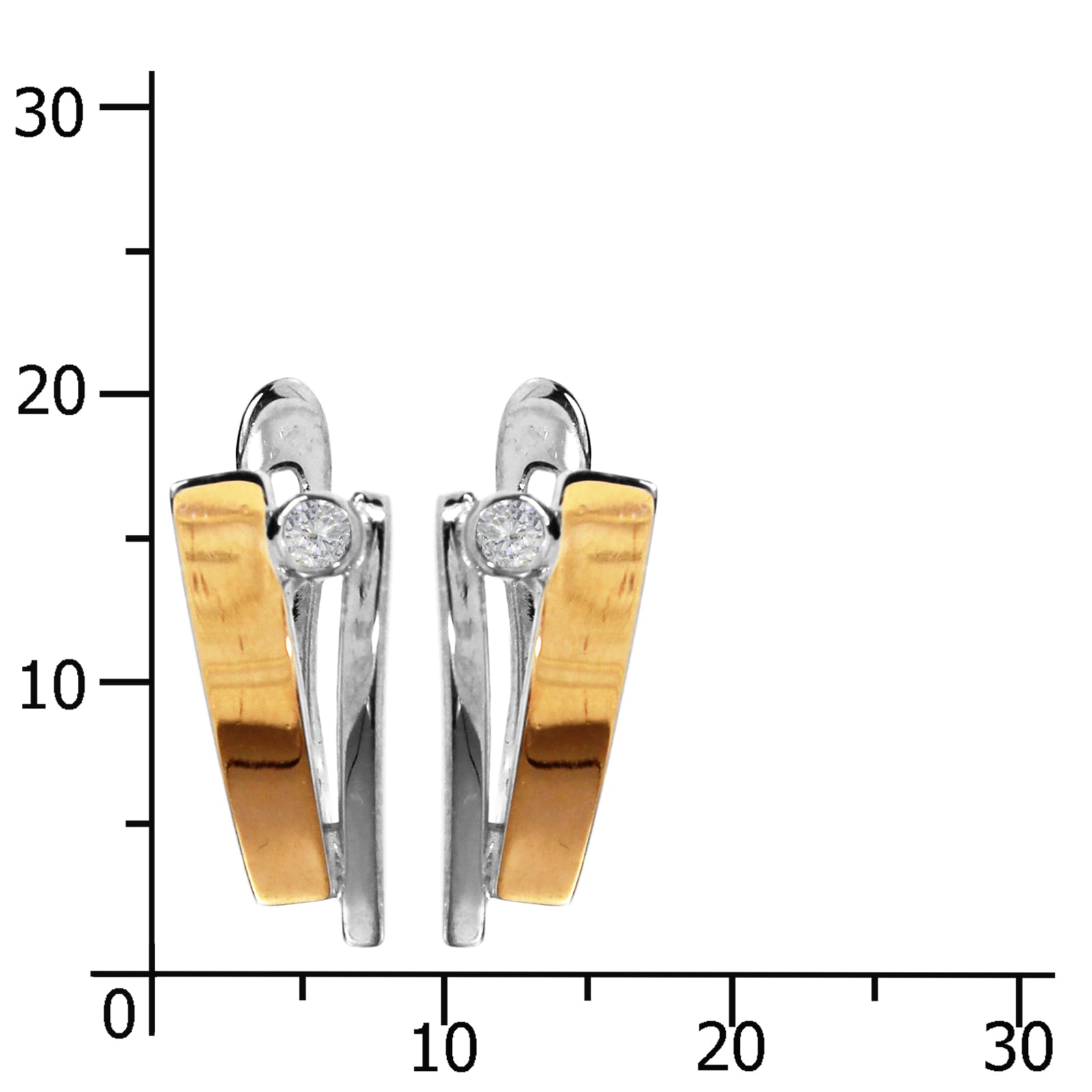 OSTSEE-SCHMUCK Paar Ohrclips »- Sunny Exklusiv - Silber 925/000 & Gold 585/000 - Zirkonia«