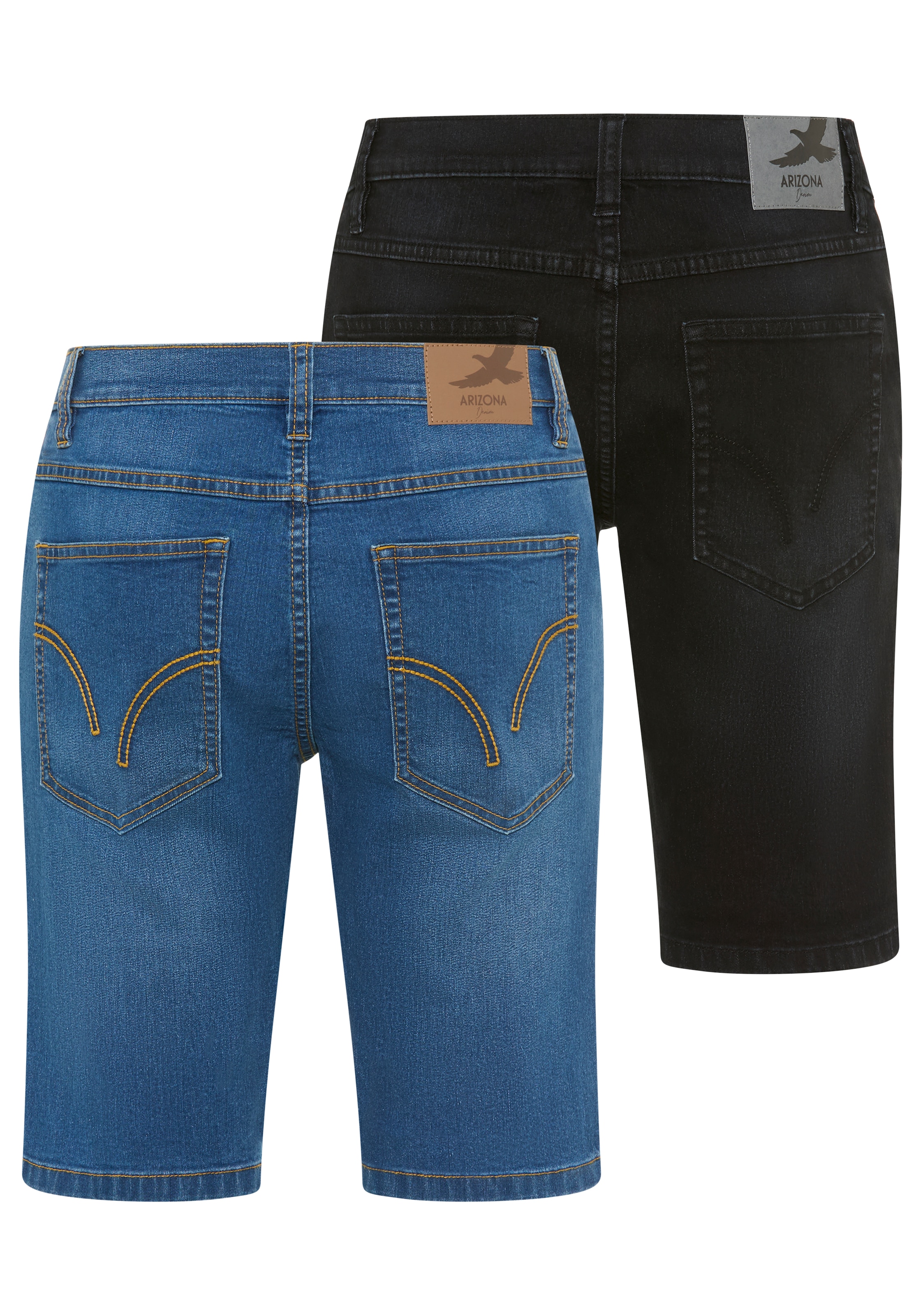 Arizona Jeansshorts 2er-Pack,  Regular-Fit, gerade geschnittenes Bein