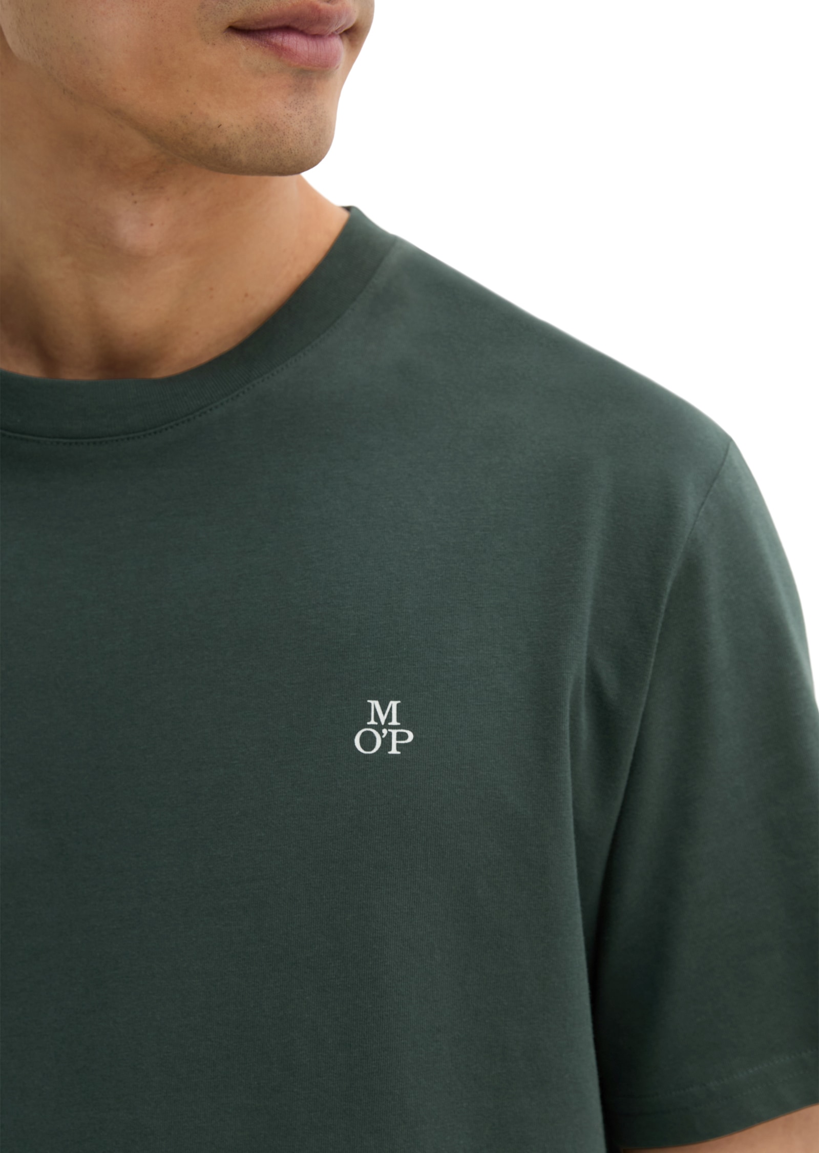 Marc O'Polo T-Shirt »T-shirt, short sleeve, logo print, ribbed collar«