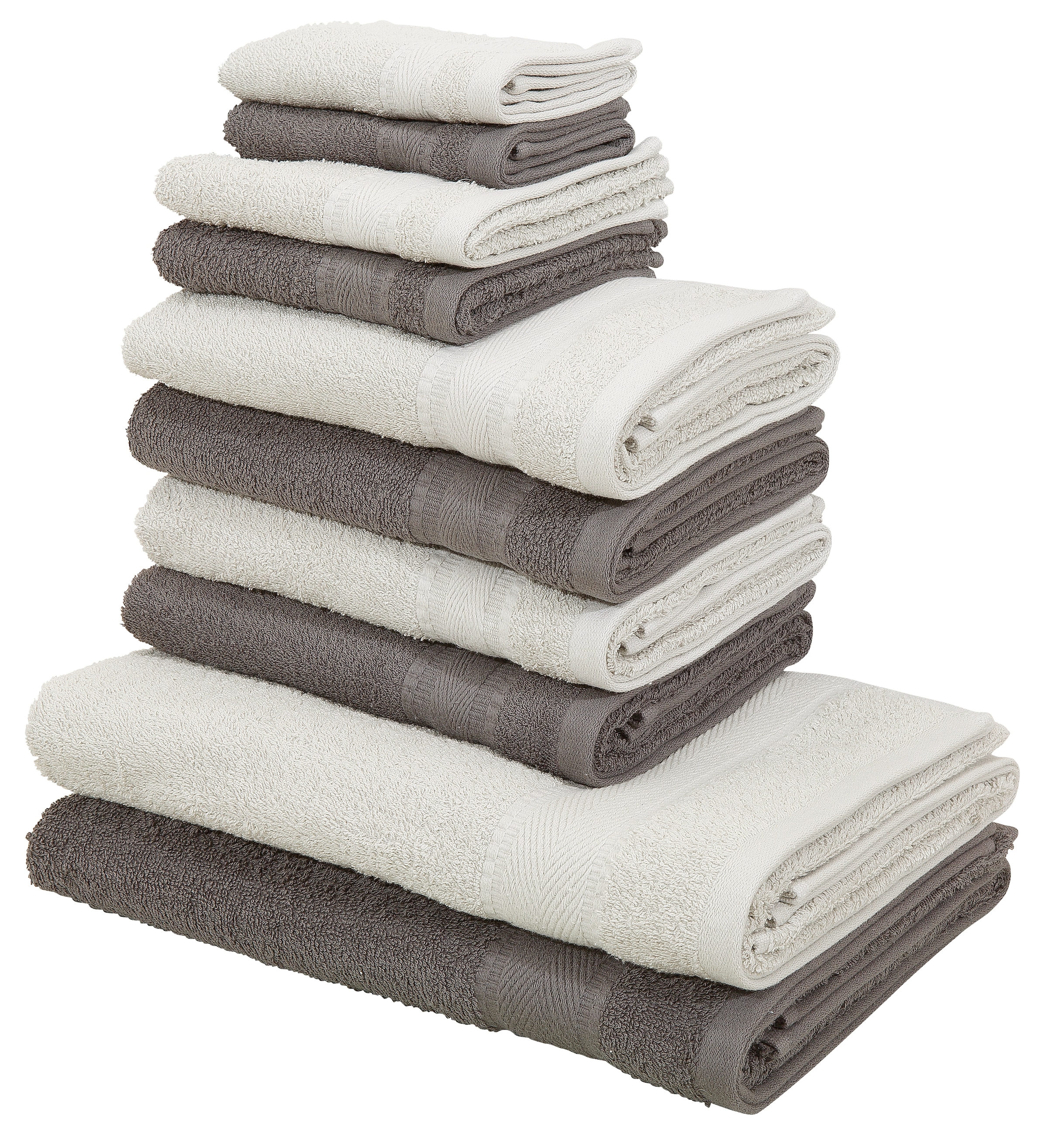 my home Handtuch Set »Afri«, Bordüre OTTO bei weich, Walkfrottee, 100% Set, mit aus 10 Handtücher online tlg., Baumwolle
