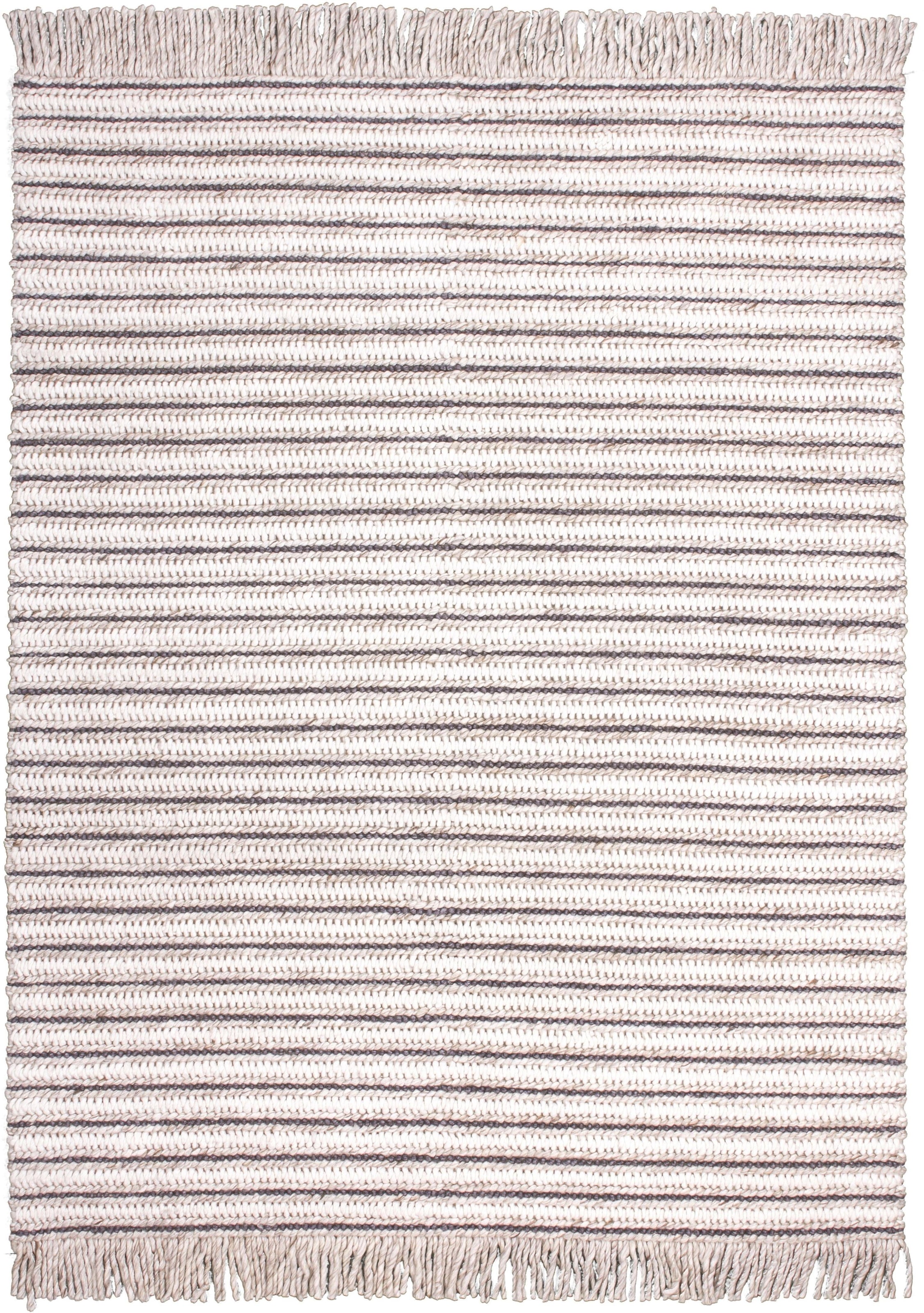 calo-deluxe Teppich »Bature 305«, rechteckig, 10 mm Höhe, Wolle und Viskose mit Fransen, Wohnzimmer
