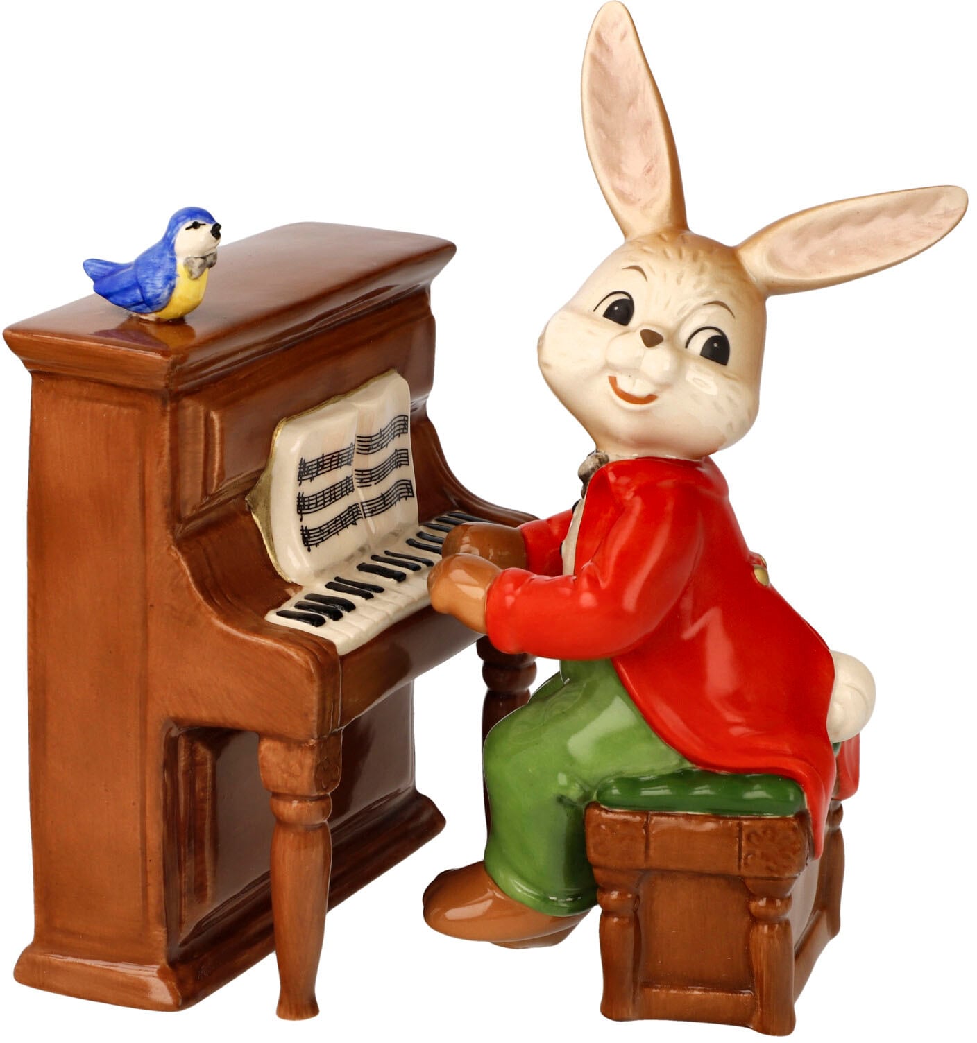 Goebel Spieluhr »Musik liegt in der Luft«, (1 tlg.), Hase mit Klavier, Sammelfigur zum Aufziehen, Ostern, Frühling