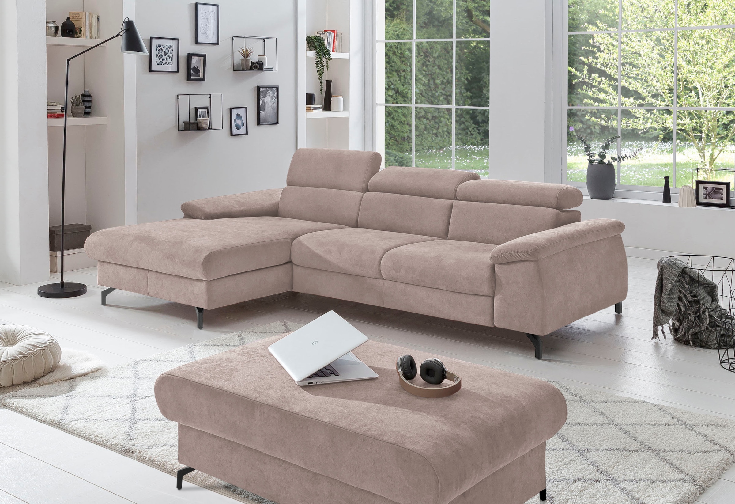 COTTA Ecksofa »Kitty«, Modern, L-Form, Bodenfreiheit 12,5 cm