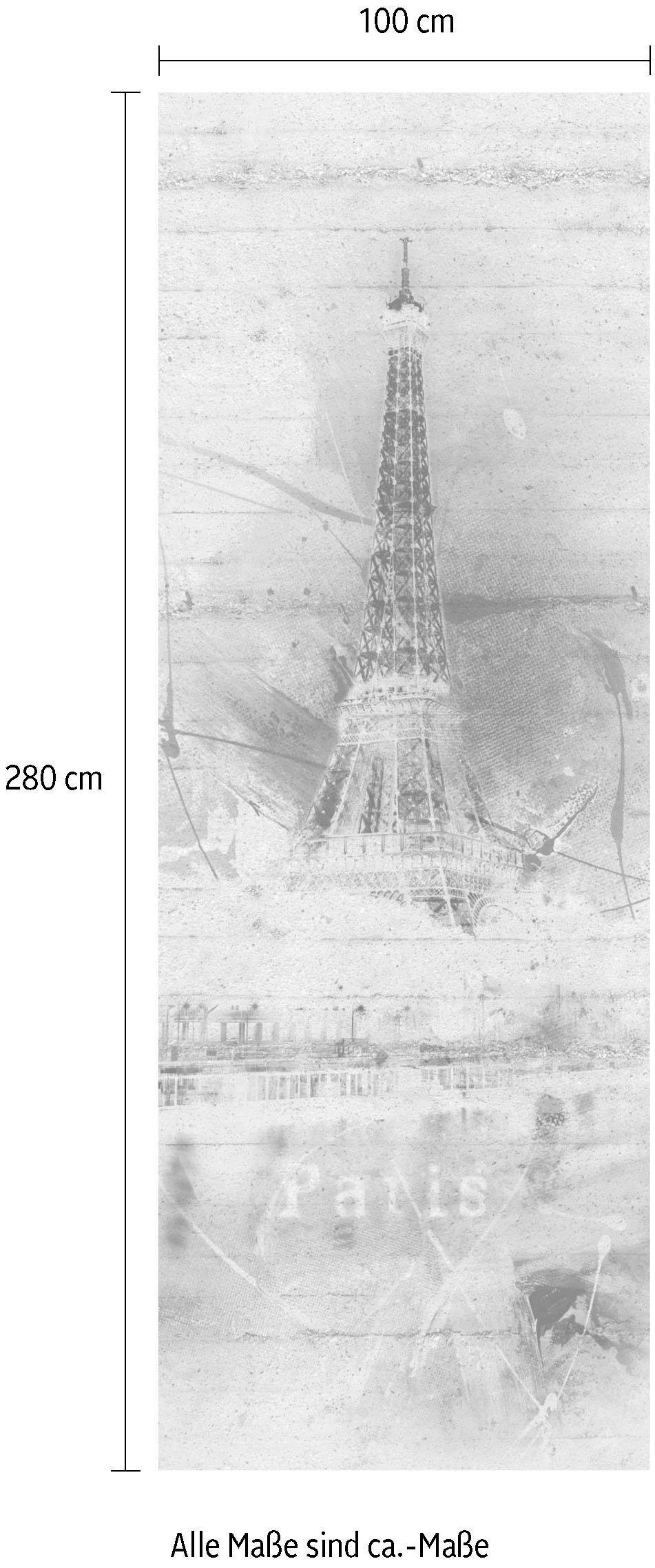 Komar Vliestapete »Digitaldruck Vlies - Paris - Größe 100 x 280 cm«, bedruckt, Wohnzimmer, Schlafzimmer