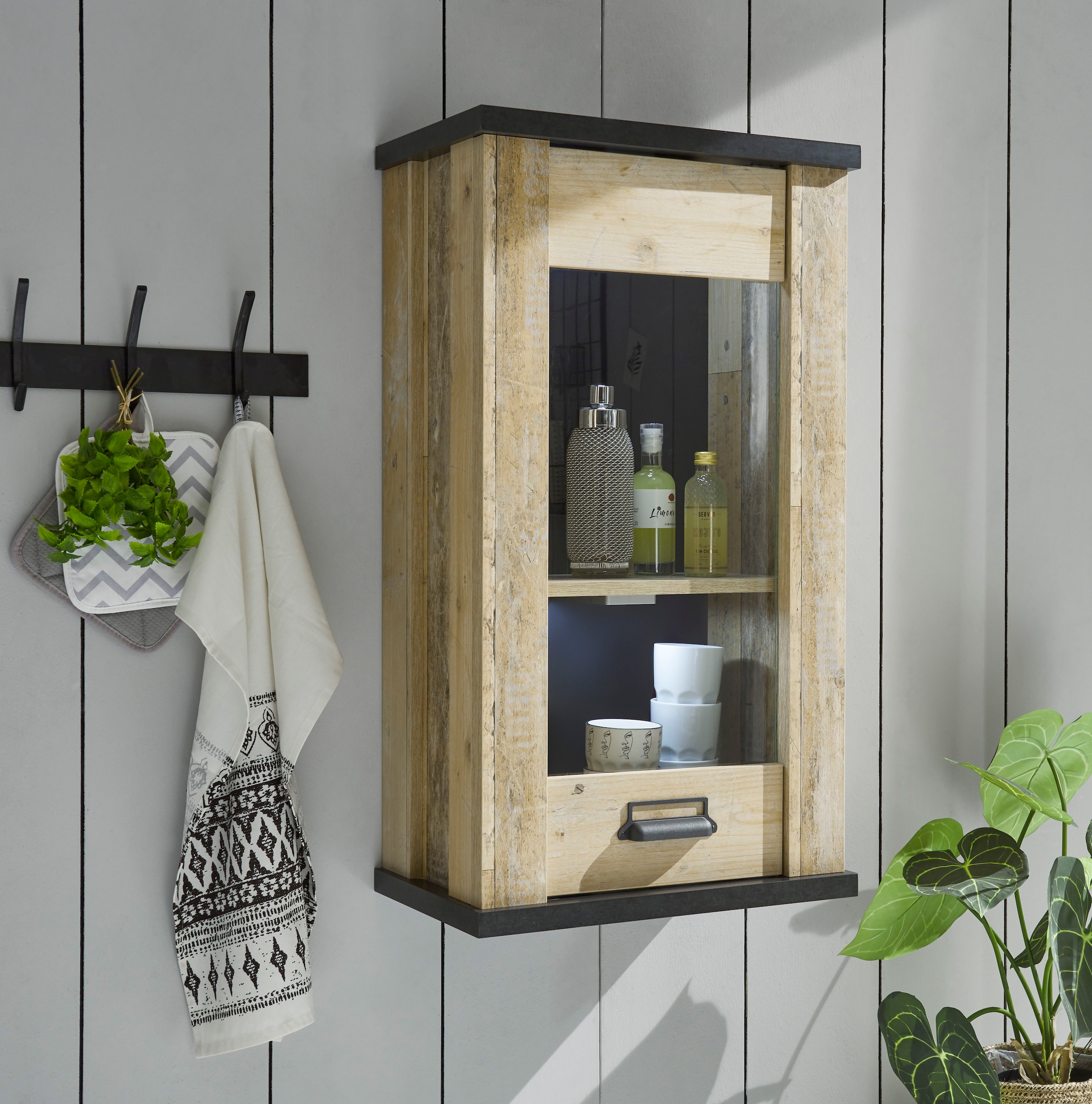 Home affaire Hängeschrank »Sherwood«, mit Apothekergriff aus Metall, Höhe 90 cm
