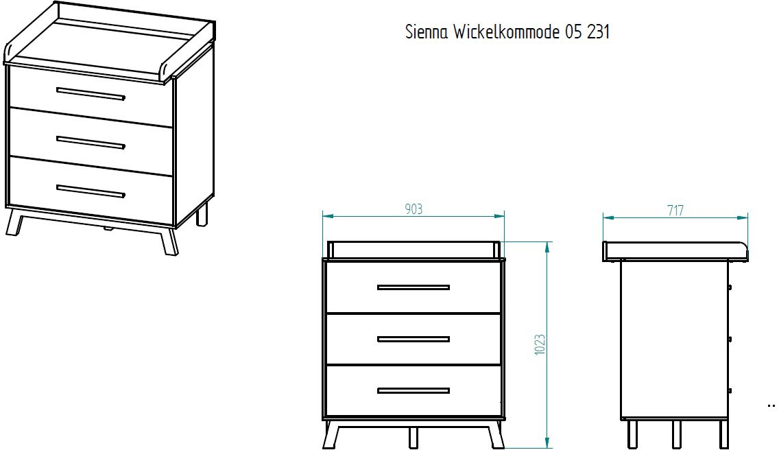 Schardt Wickelkommode »Sienna Black«, bis 15 kg, Made in Germany, 90 cm bei  OTTO