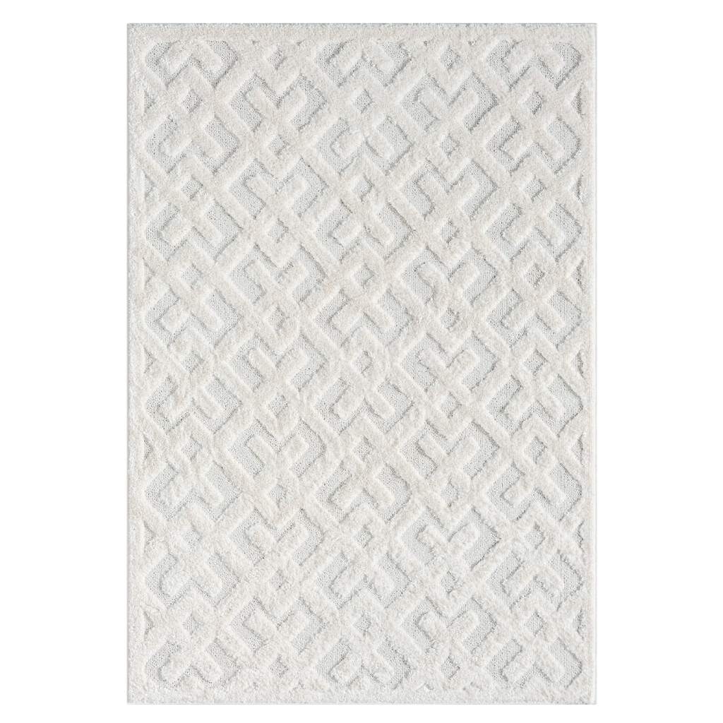 Carpet City Hochflor-Teppich »FOCUS737«, rechteckig, Boho-Teppich, Hochtief-Muster/ 3D-Effekt, für Wohnzimmer, Schlafzimmer