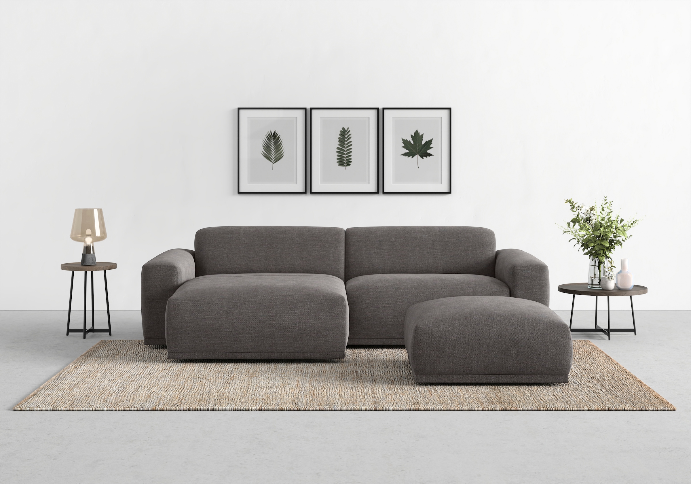 TRENDMANUFAKTUR Ecksofa »Braga, mit hochwertigem Kaltschaum, L-Form, in Cord erhältlich«, (2 St.), modernes Sofa, Couch mit hohem Sitzkomfort, 255/72/160 cm (B/H/T)
