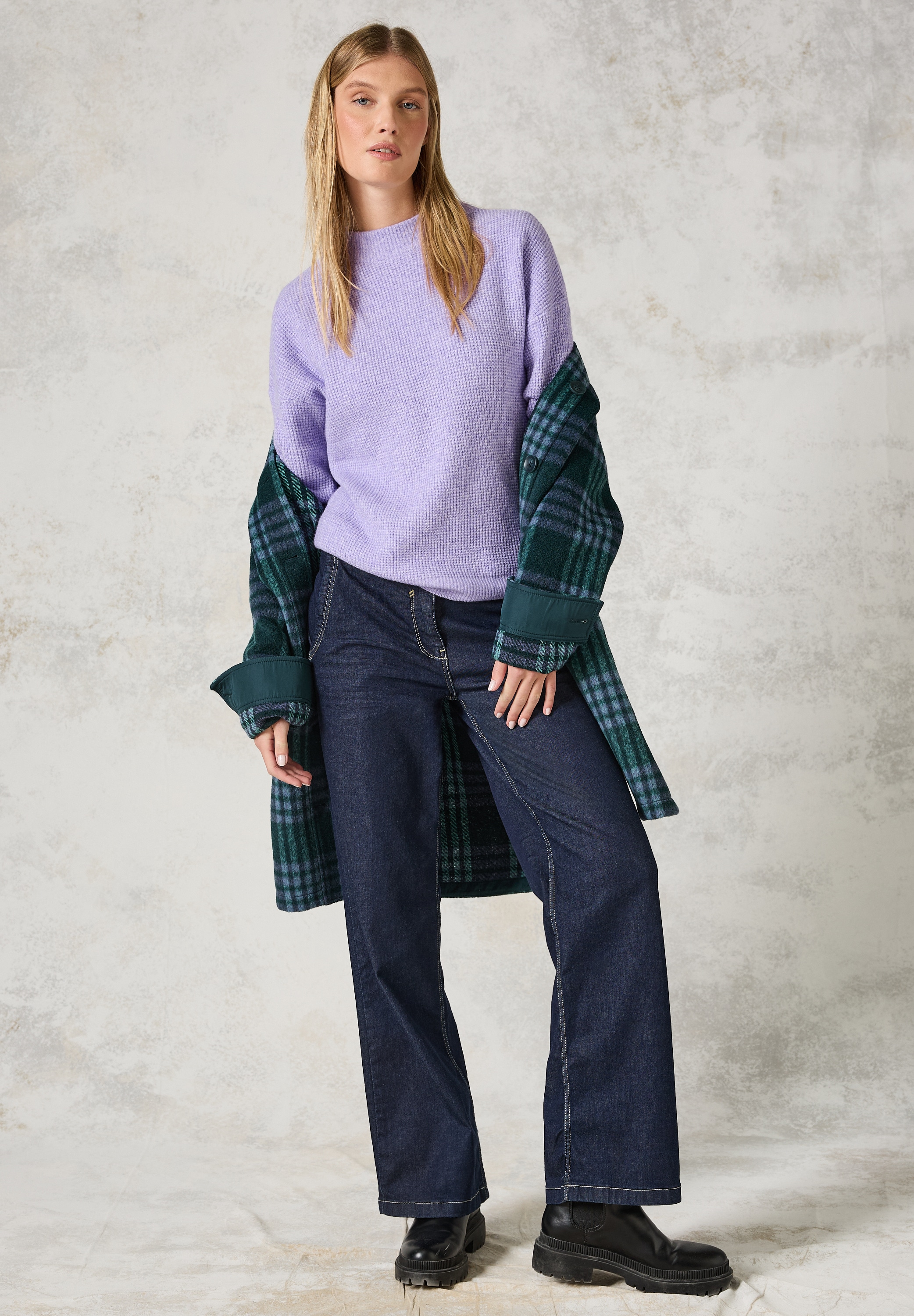 Cecil Strickpullover, mit Stehkragen und Struktur-Muster