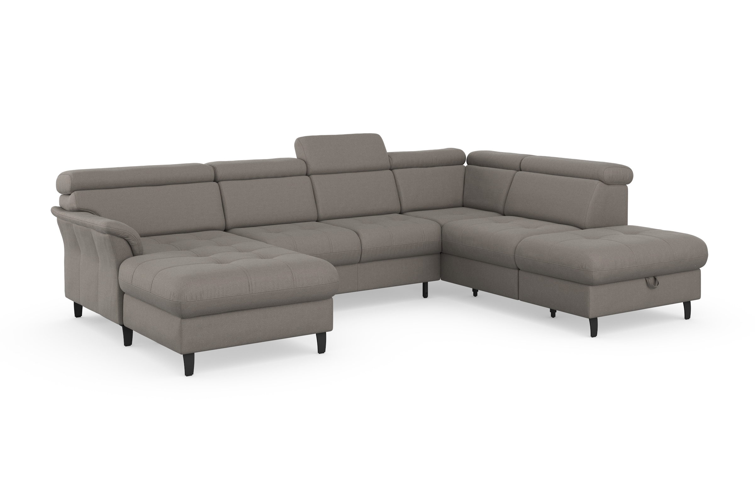 sit&more Wohnlandschaft »Marano U-Form«, inklusive Kopfteilverstellung, wahlweise mit Bettfunktion, Bettkasten