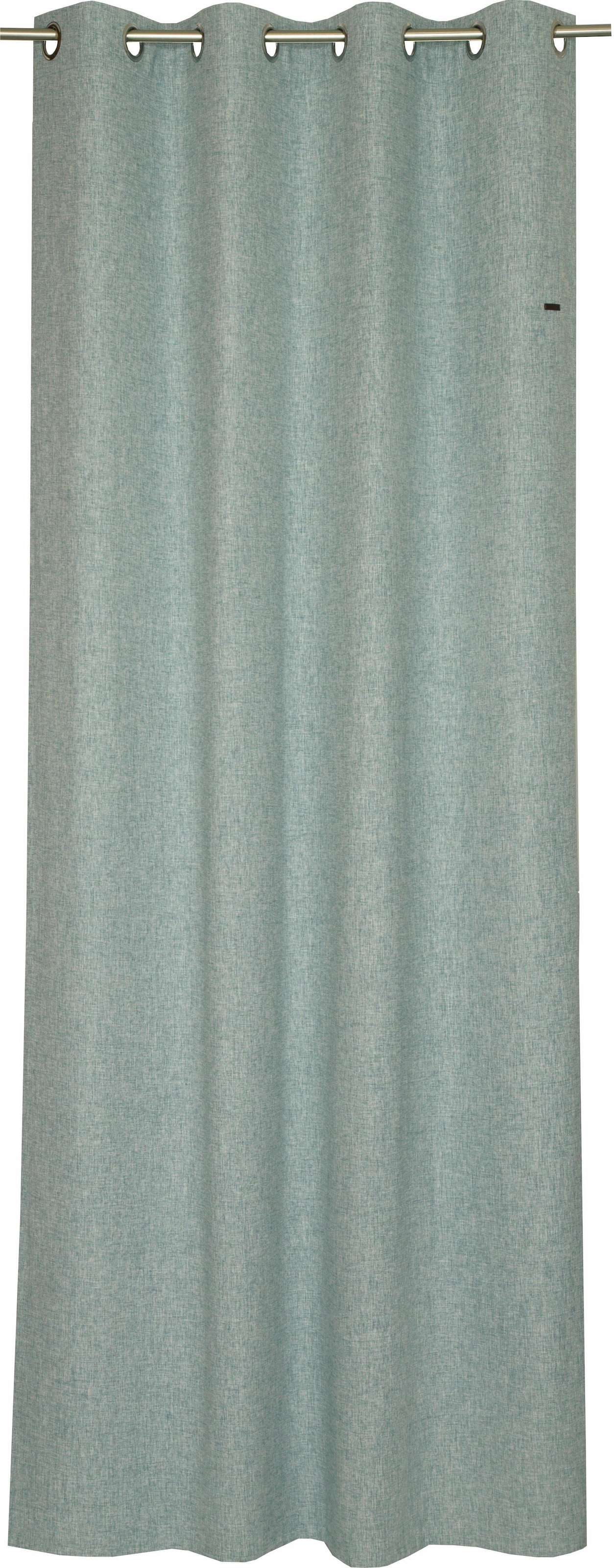 Esprit Vorhang »Harp« Ösen 1 Stk. tlg. HxB: 250x140, Blickdicht, mit Lederlabel, (BxH) 140 x 250 cm in blau