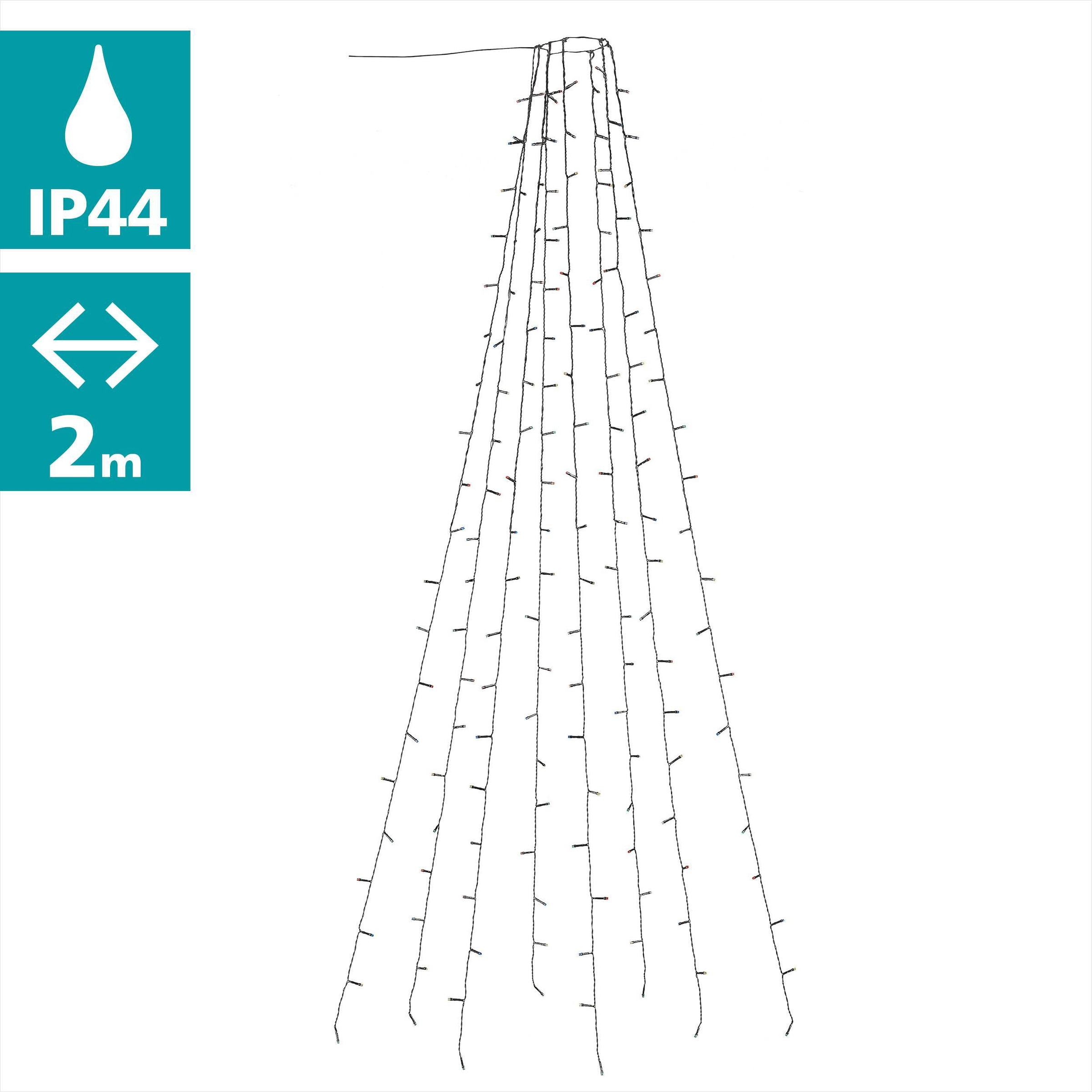 EGLO LED-Lichterkette »SERIE LED - Weihnachtsdeko - Beleuchtung - Winterdeko«, 160 St.-flammig, Beleuchtung für innen und außen, buntes Lichternetz mit Kabel, 2 m