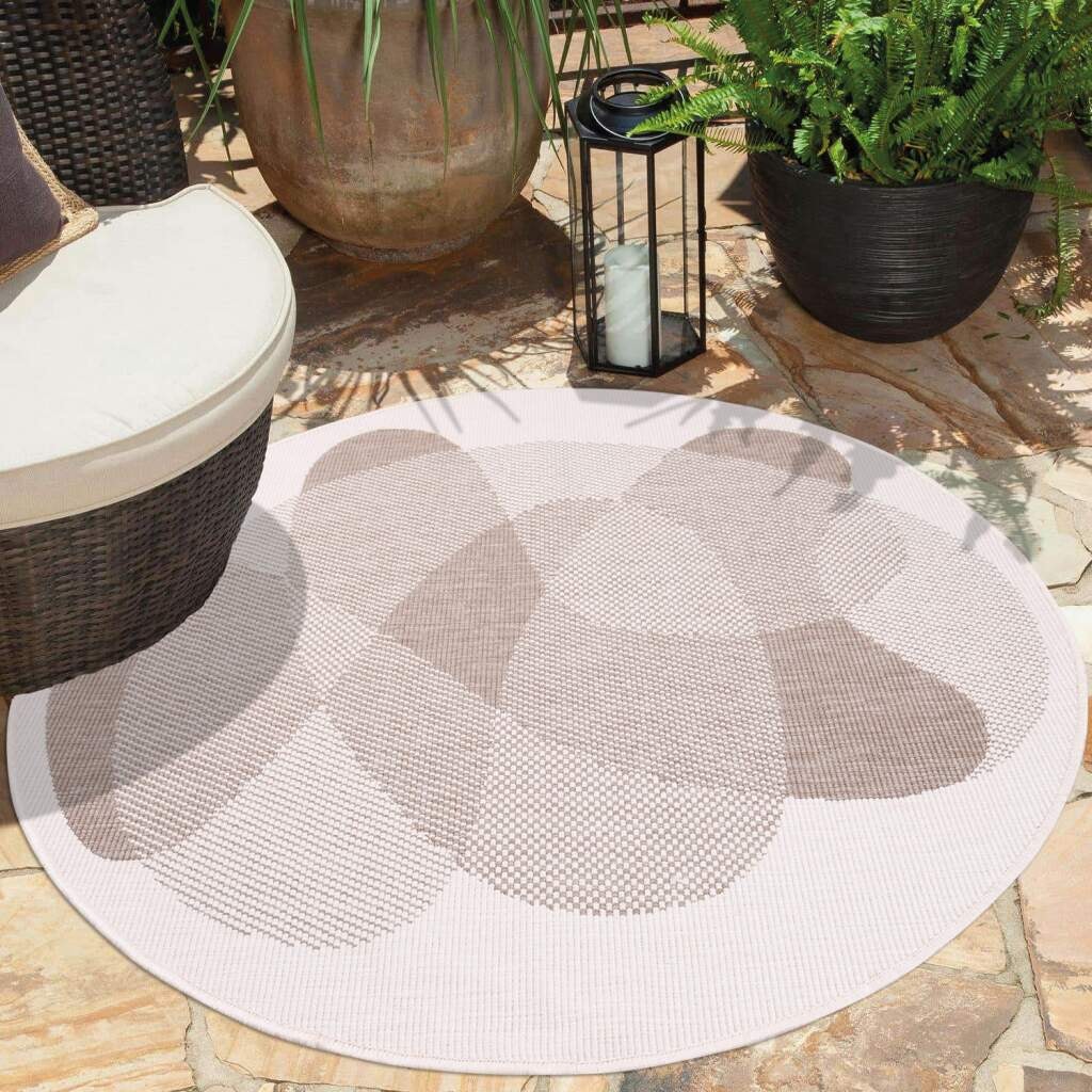 Outdoorteppich »DUO RUG 5835«, rund, 5 mm Höhe, Wendeteppich Wetterfest In- & Outdoor,...