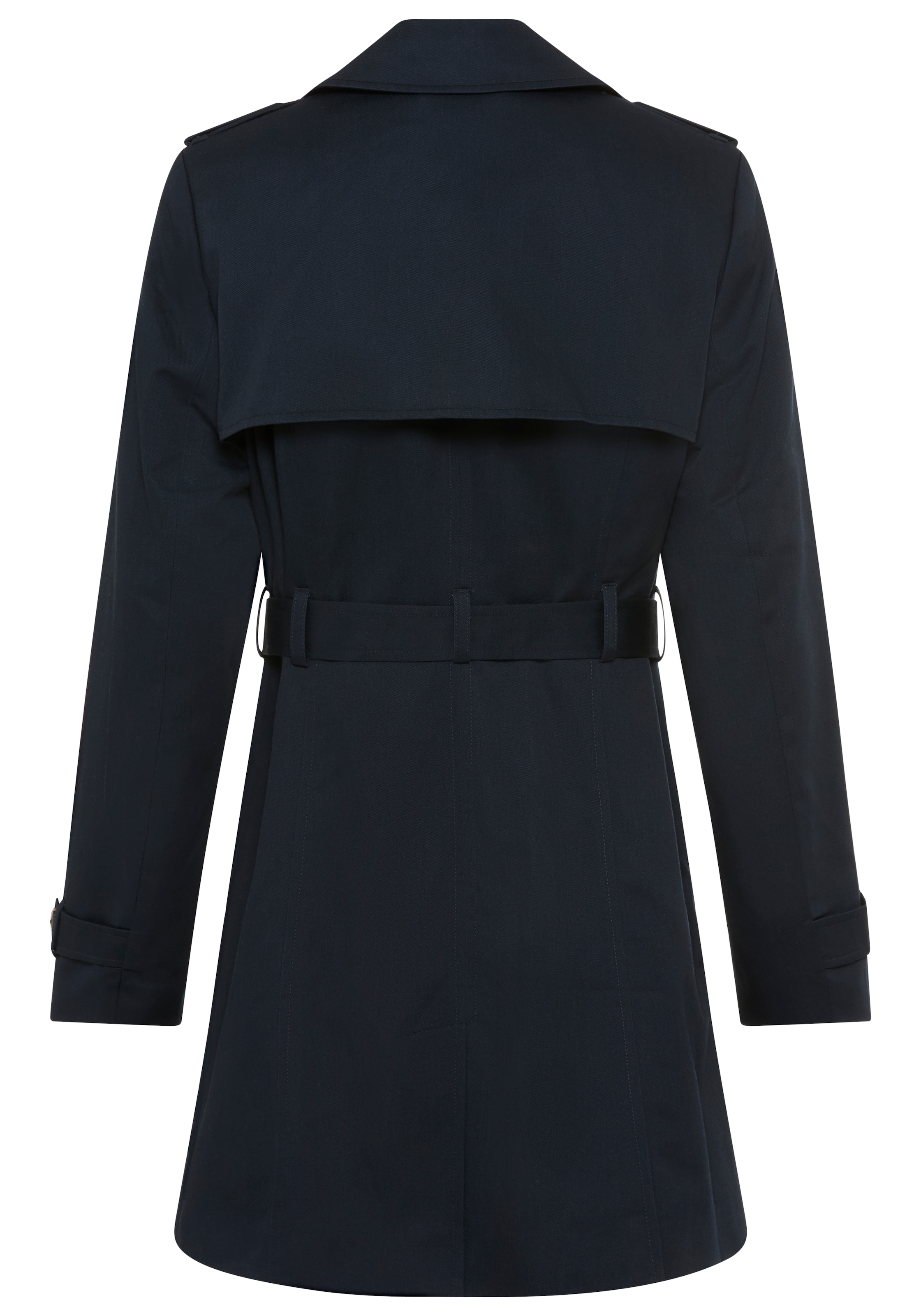 Laura Scott Trenchcoat aus Baumwolle und Polyester, unifarben mit Piping-Applikationen