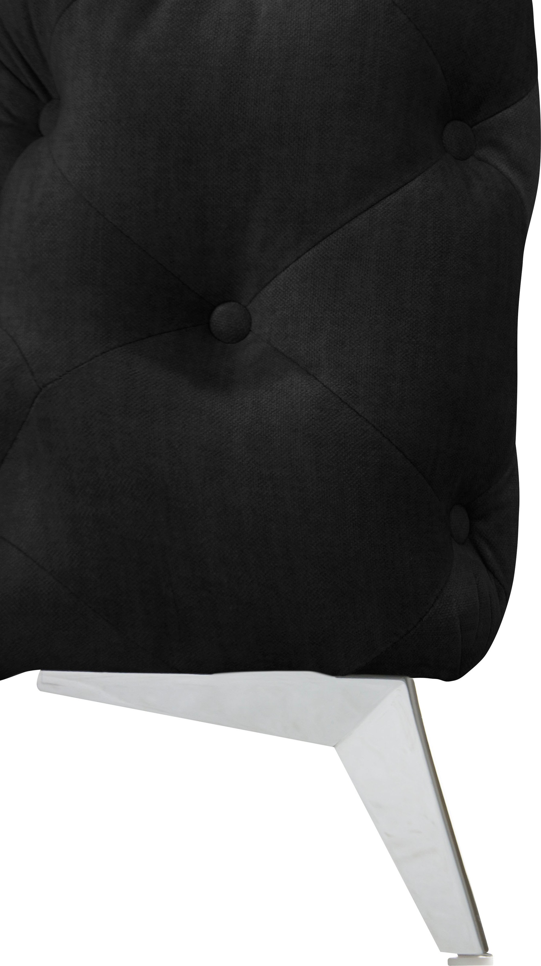 Leonique Chesterfield-Sofa »Ecksofa GLYNIS L-Form mit Wellenunterfederung, Maße B/T/H 264/204/75cm«, aufwändige Knopfheftung, moderne Chesterfield Optik, Fußfarbe wählbar