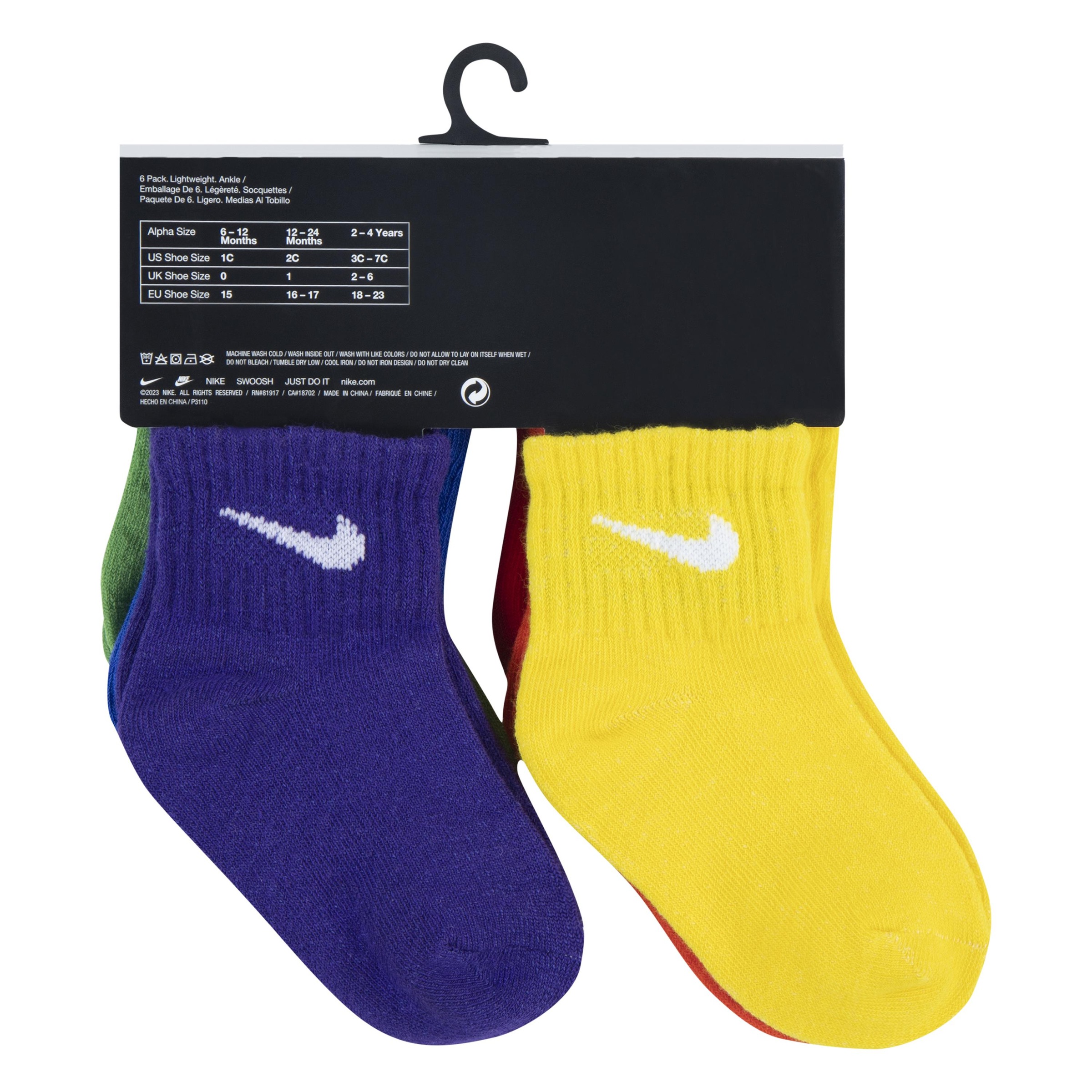 Nike Sportswear Sportsocken 6 Paar tlg. für Babys, sportlicher Stil, elastische Passform