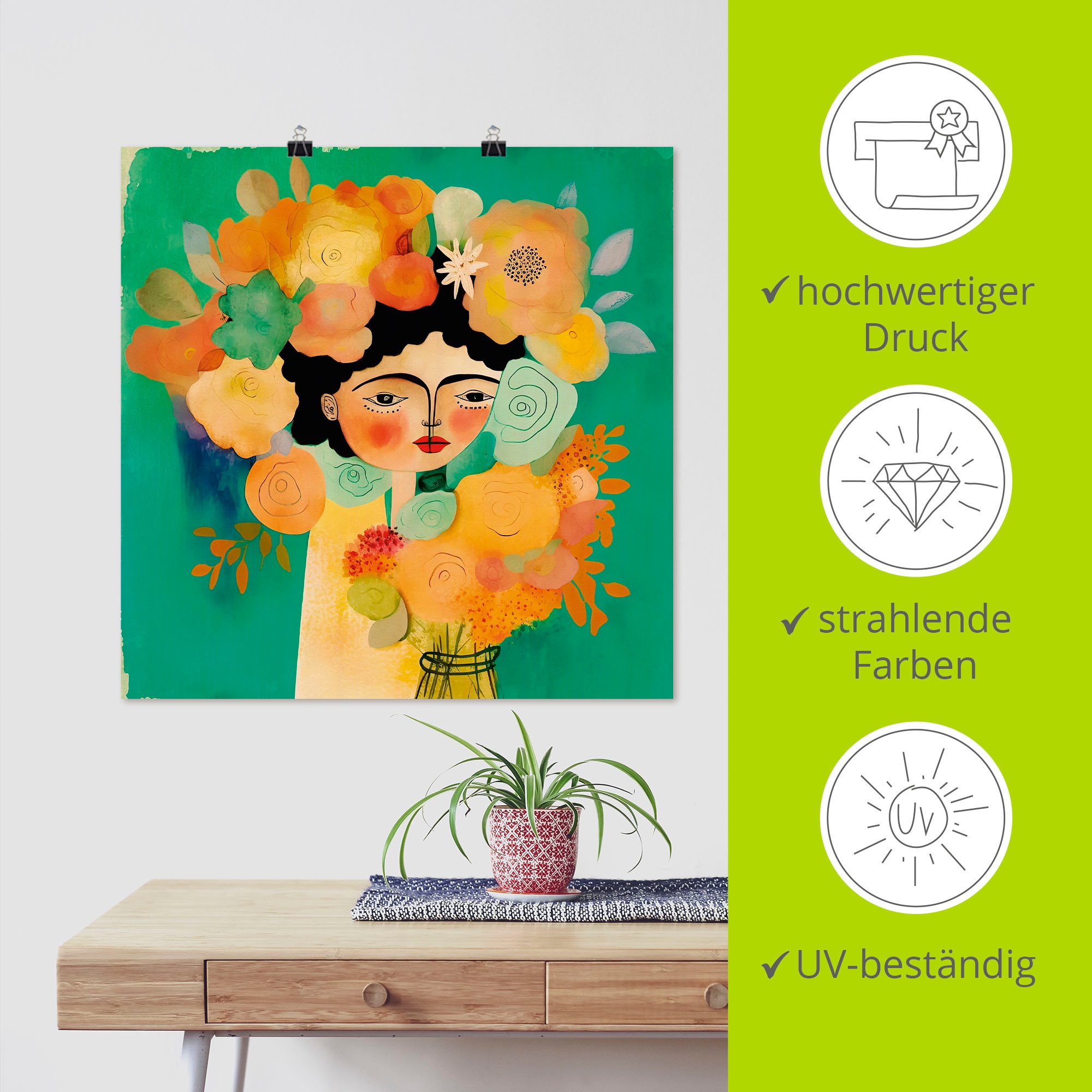 Artland Wandbild »Das Flüstern der Blüte« Bilder von Frauen 1 Stk. tlg. als Alubild, Leinwandbild, Poster, Wandaufkleber in verschied. Größen