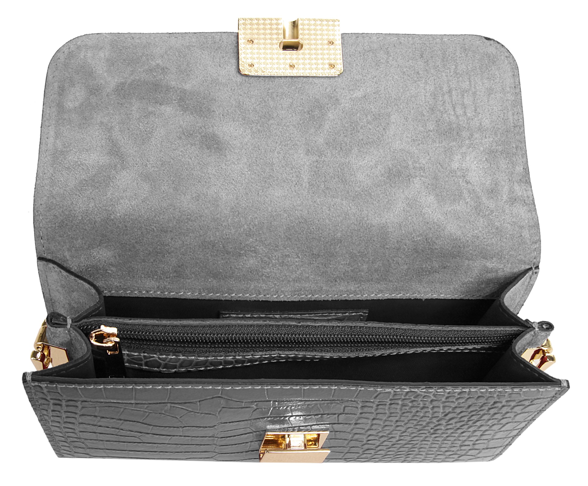 Cluty Abendtasche, echt Leder, Made in Italy