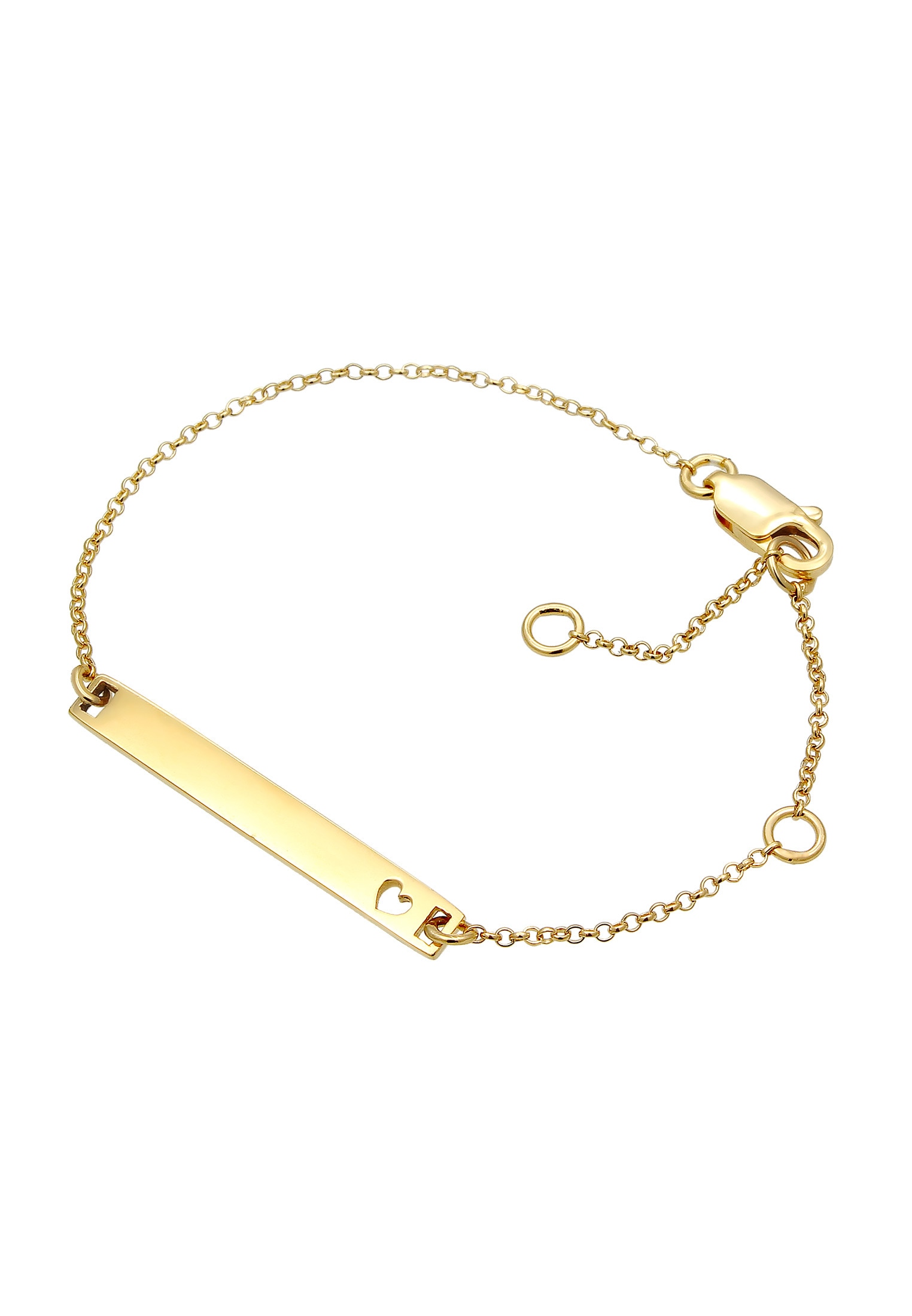 Elli Premium Armkette »Armband Kinder Herz Geburt Taufe Namensband 375 Gelbgold«