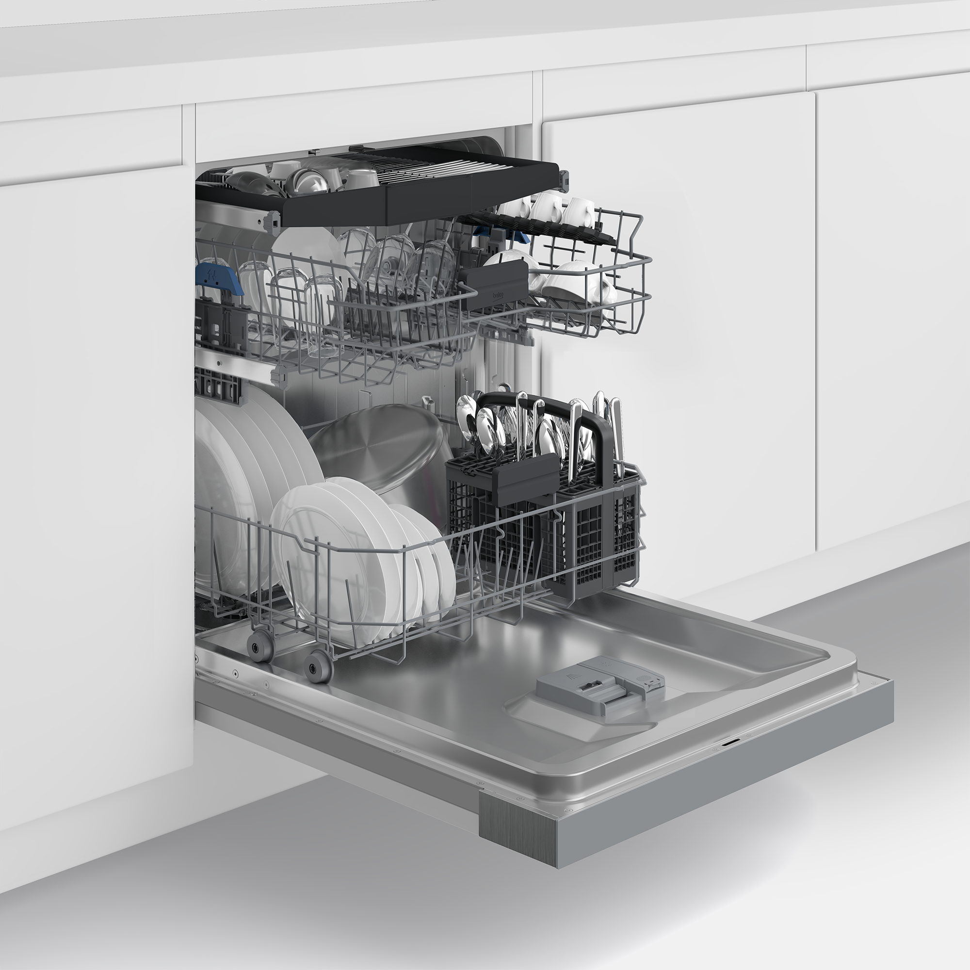 BEKO teilintegrierbarer Geschirrspüler »BDSN16R46W« 9,5 l 15 tlg. Maßgedecke Quick&Shine – schnelle Reinigung mit optimaler Trocknung