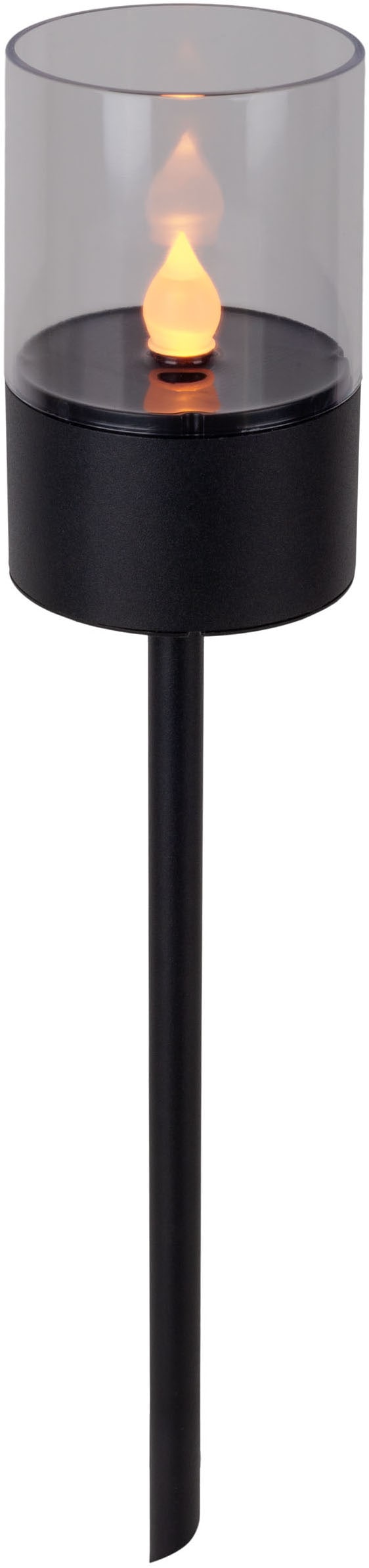 OTTO home LED Solarleuchte »Liddia« LED-Modul 4 Stk. Warmweiß 4er Set Dekoerdspieß, Gartenfackel mit Flammeneffekt, Metall  H: 37cm