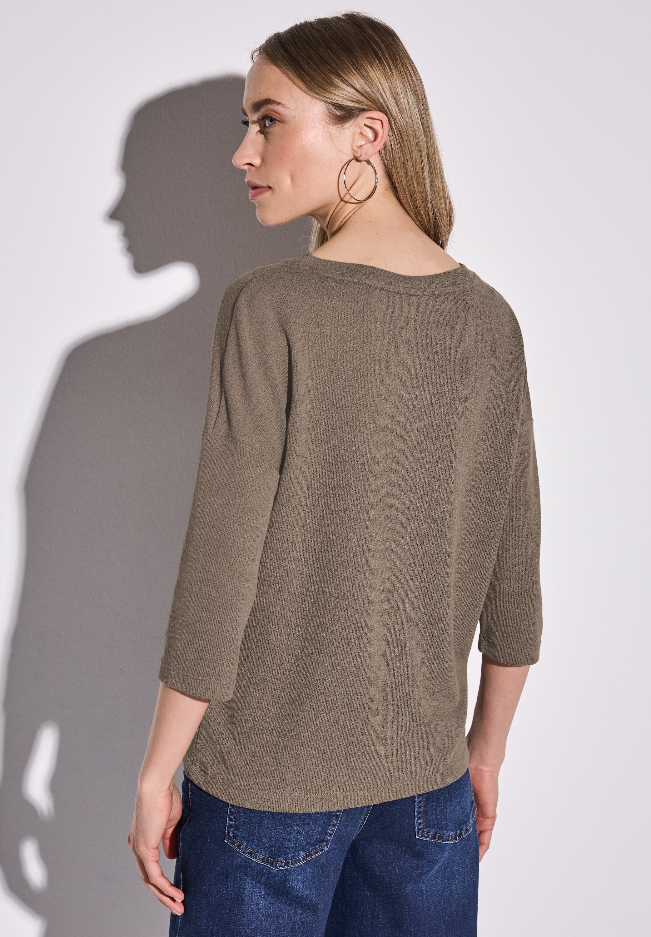 STREET ONE T-Shirt, 3/4-Arm und im Strick-Look