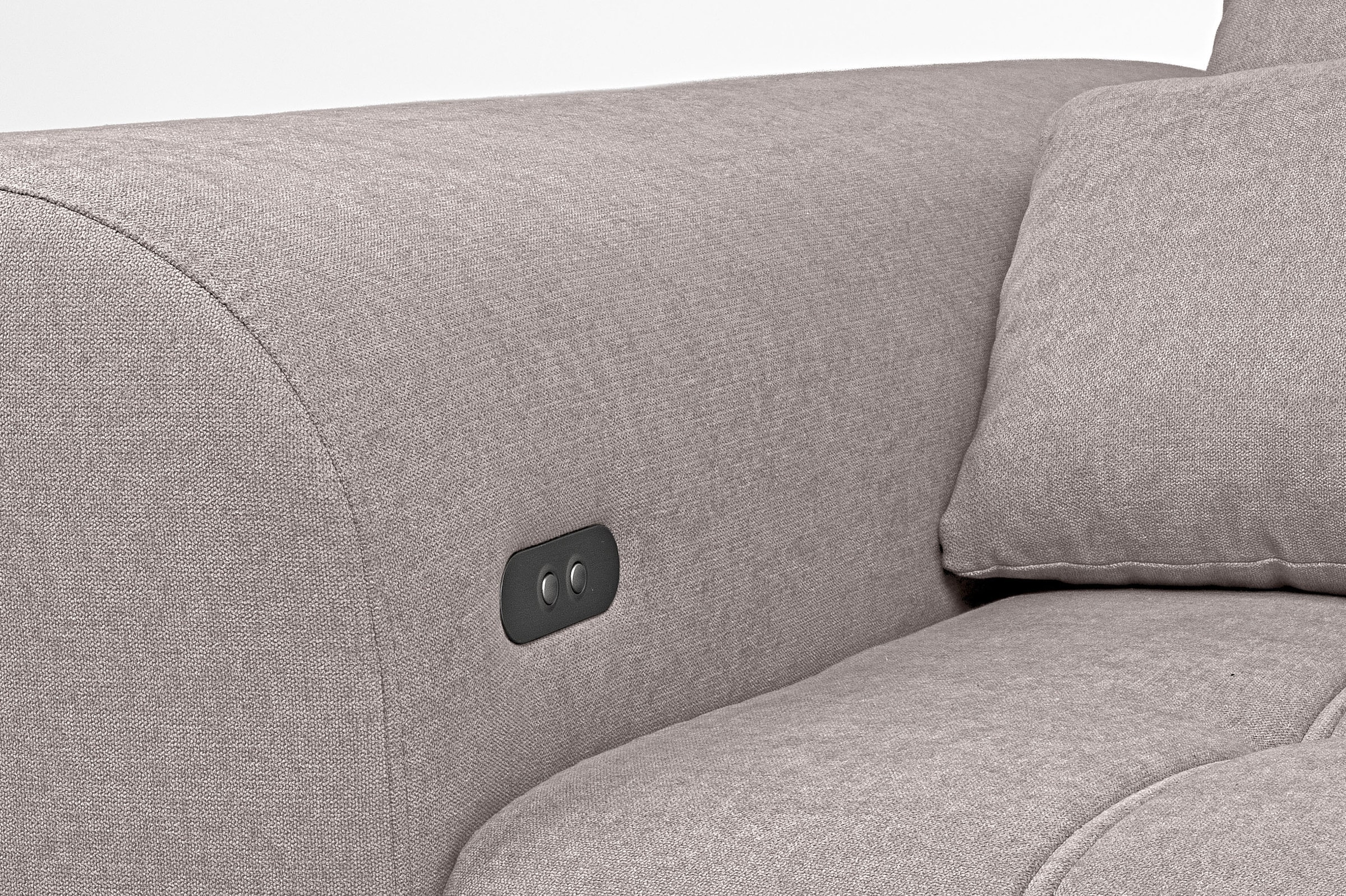 WERK2 Ecksofa »Garay inkl. elektr. Sitztiefenverstellung, bodenfrei, viel Platz« Luxus-Microfaser, L-Form, XXL, elektrische Sitztiefenverstellung