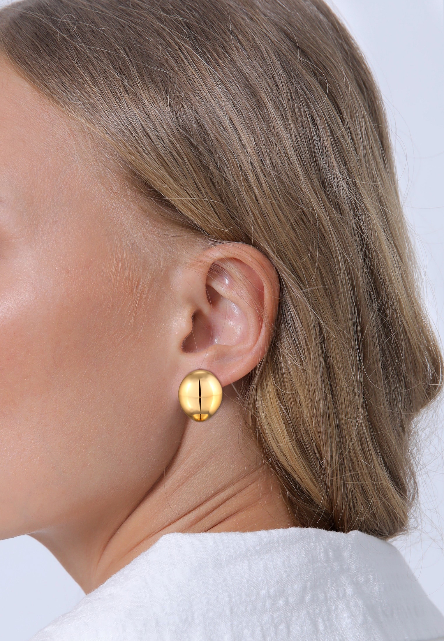 Elli Paar Creolen »Ohrringe Creolen Scharniercreolen Chunky Look Goldfarben«