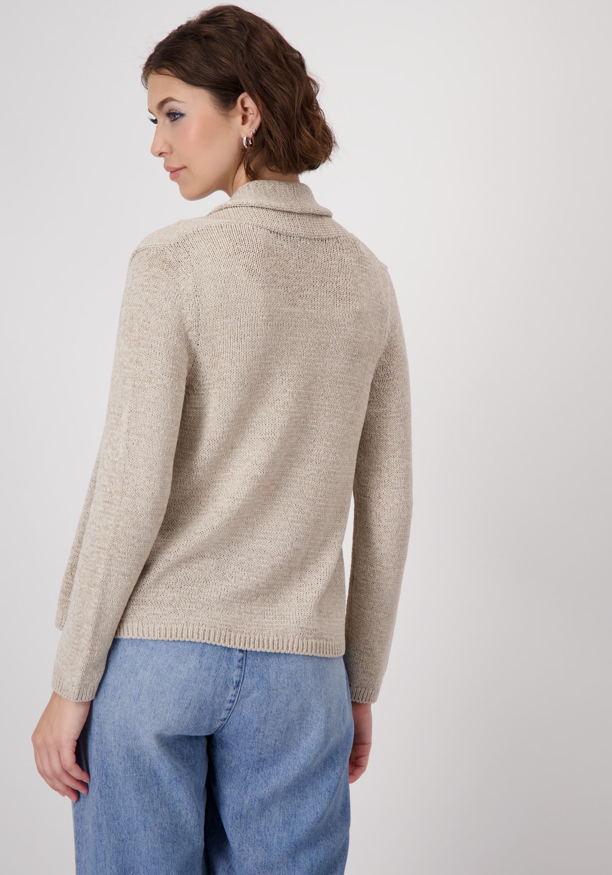 Monari Strickjacke, mit Umschlagkante
