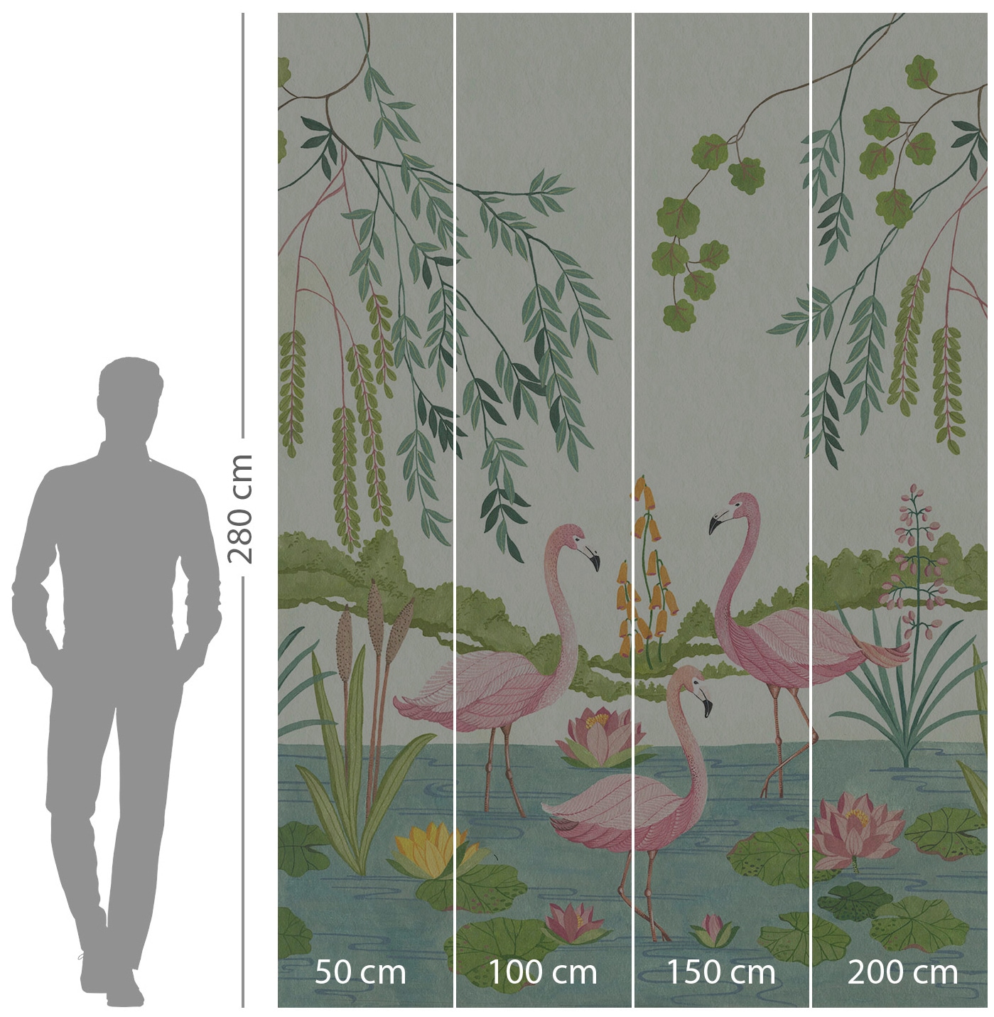 Komar Vliestapete »Digitaldruck Vlies - Flamingo Vibes - Größe 200 x 280 cm«, bedruckt, Kinderzimmer