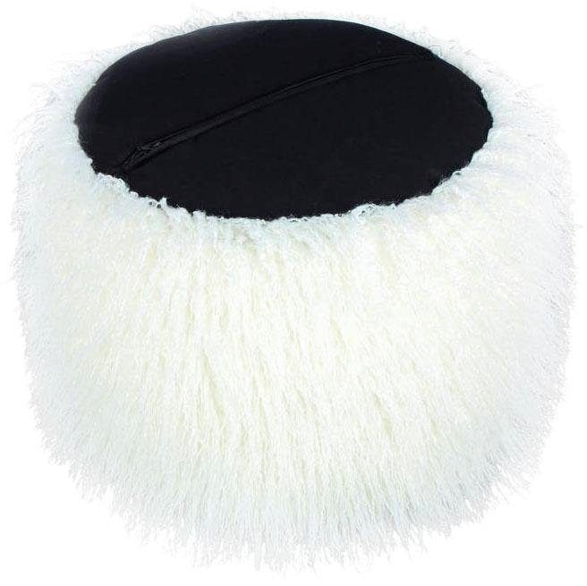 Kayoom Pouf »Fellpouf Bobtail 125, Fellhocker in zweifarbigem Design«, (1 St.), modern, dekorativ, kindersicherer Reißverschluss an der Unterseite