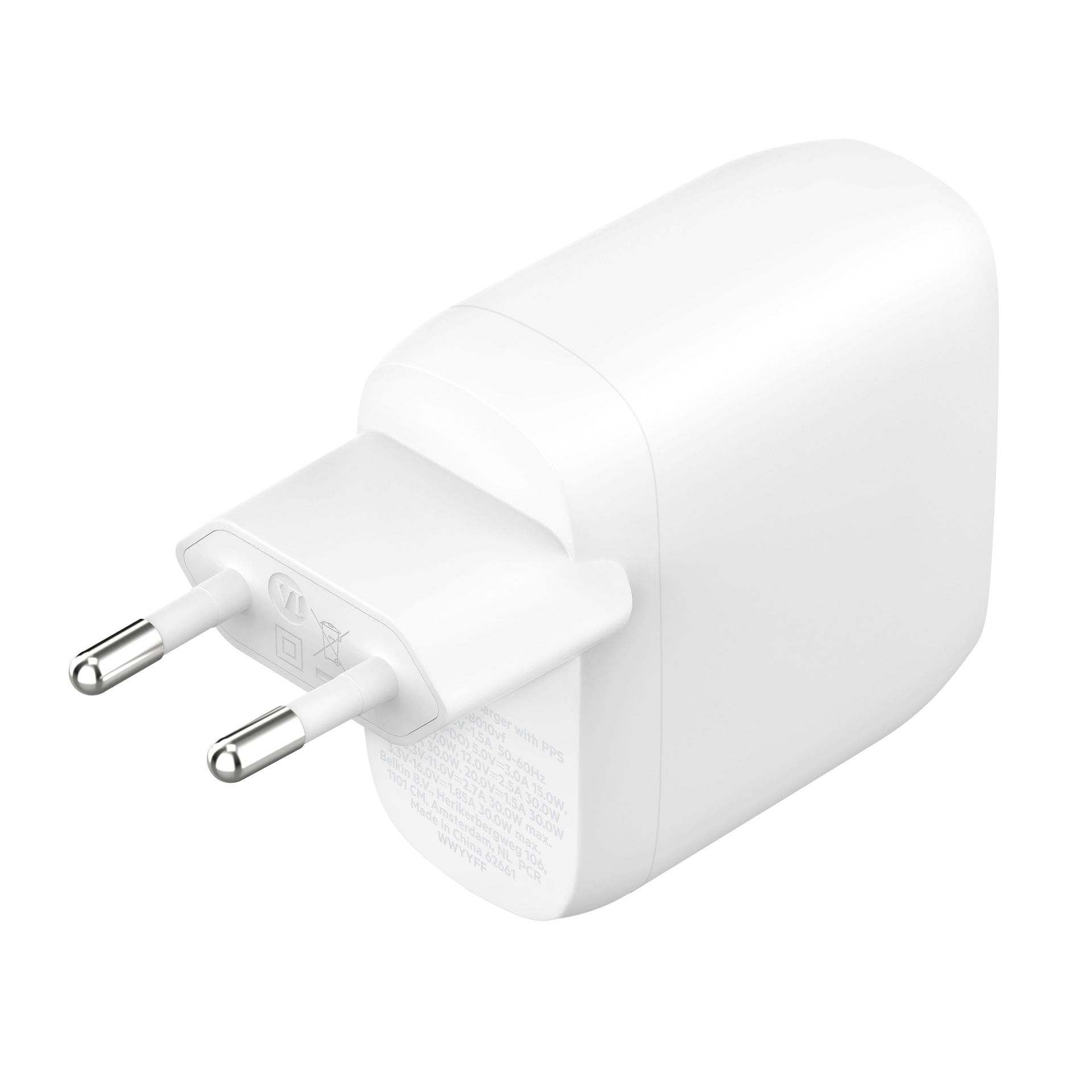 Belkin USB-Ladegerät »BoostCharge Pro 60 Watt Dual USB-C Ladegerät mit 2x USB-C Anschlüssen«, (Netzteil für Laptops, Tablets, Smartphones)