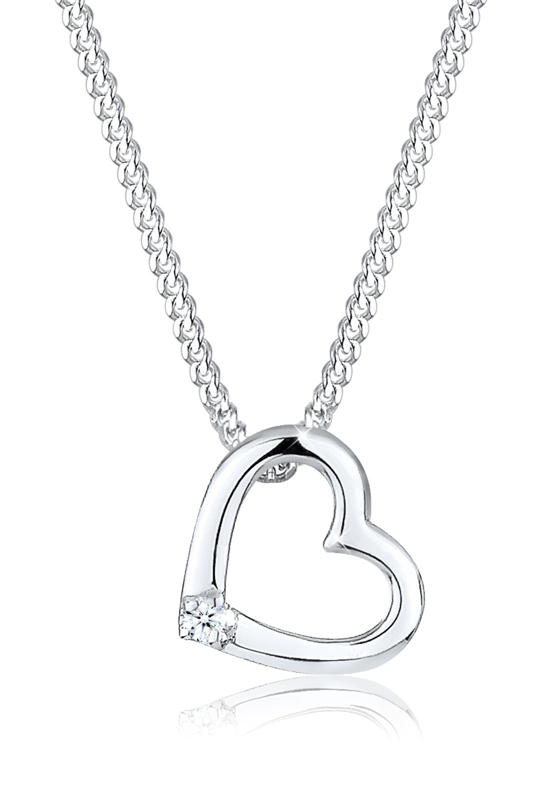 Diamore Collierkettchen »Herz Liebe Diamant (0.015 ct.) 925 Silber«
