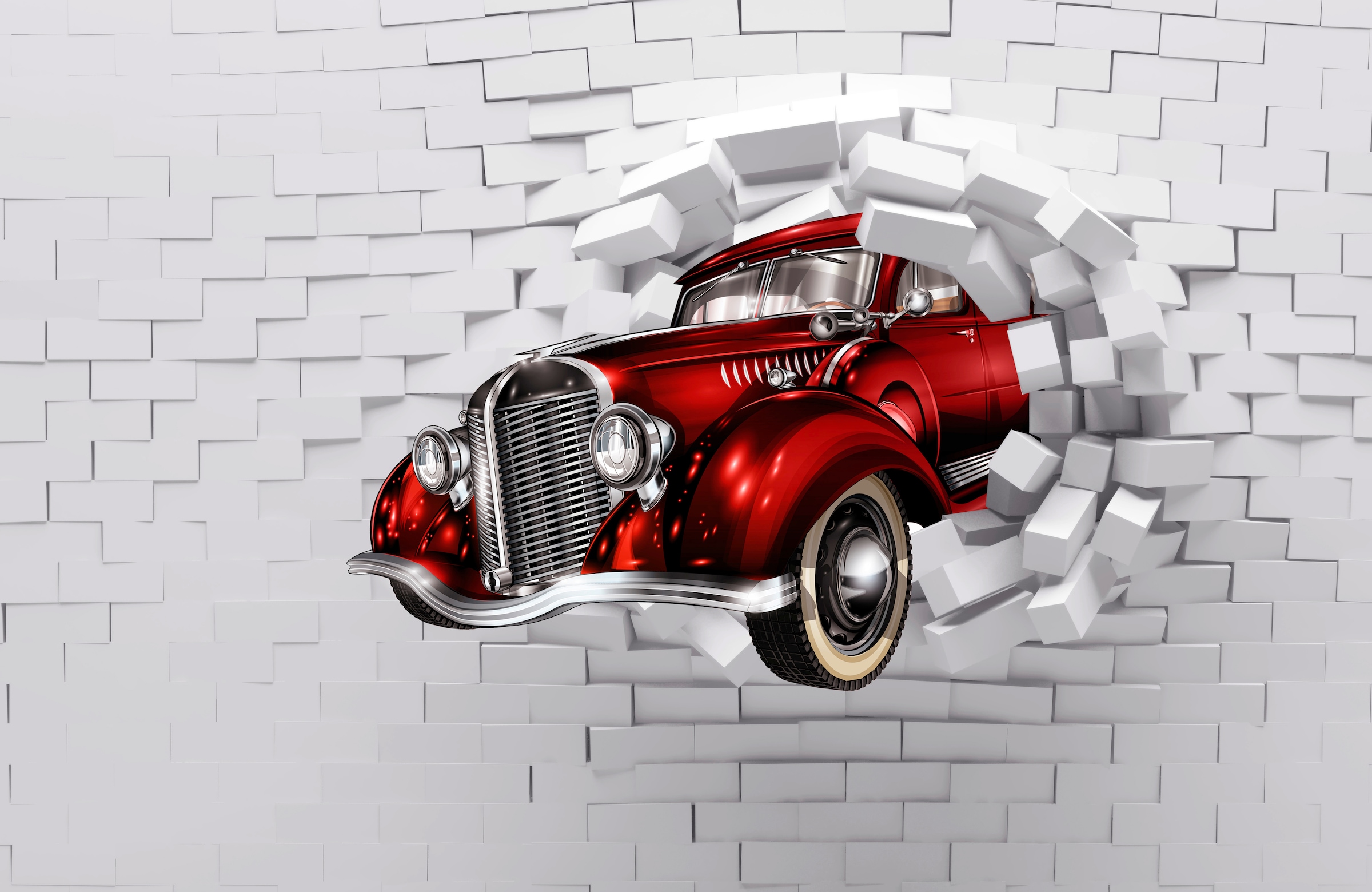 Papermoon Fototapete »3D ABSTRAKT DESIGN-VINTAGE OLDTIMER WANDDEKO XXL«