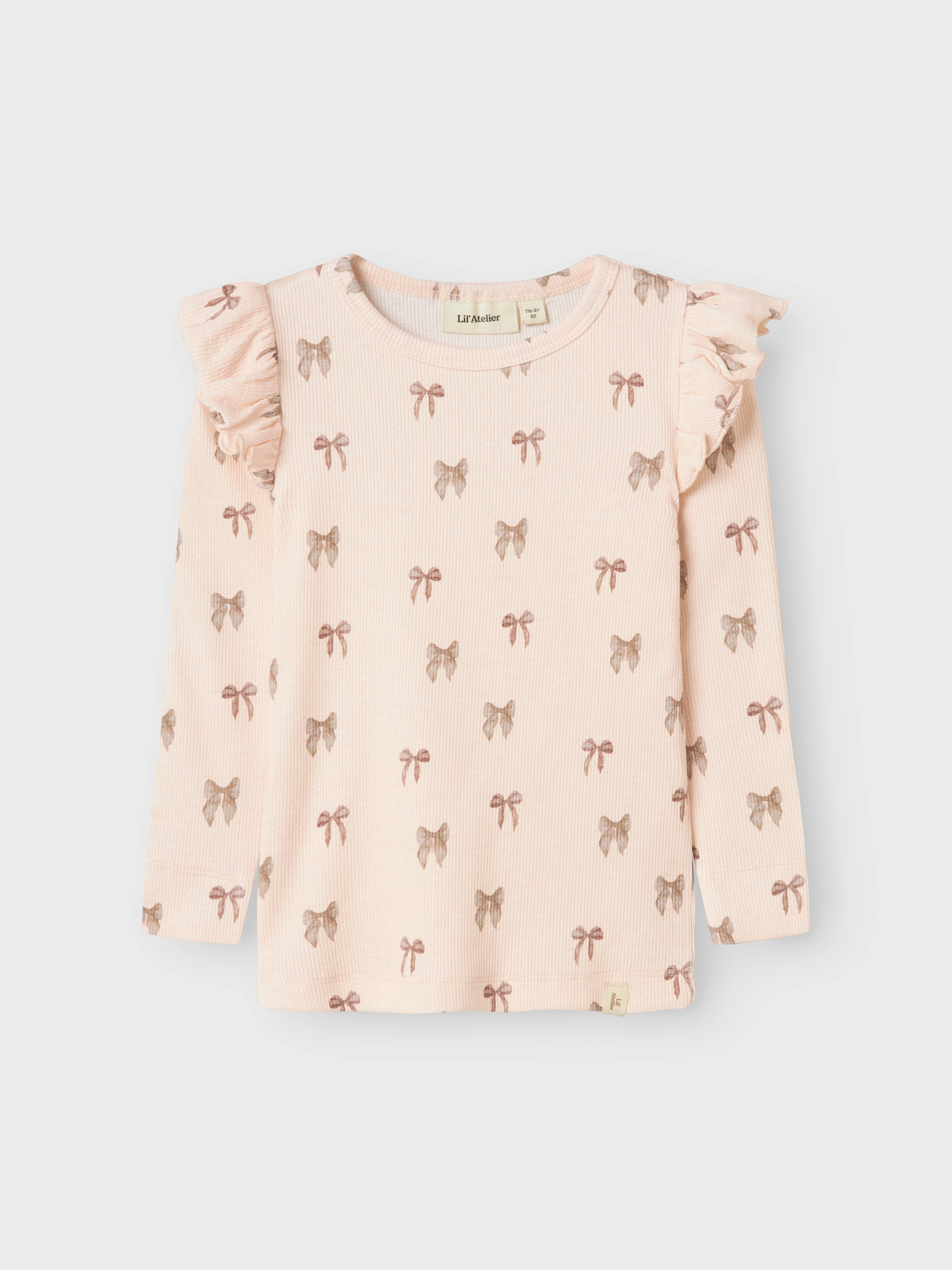 Lil' Atelier Langarmshirt »NMFGAVO EKO LS SLIM TOP LIL NOOS« mit Rüschen, weiche Jersey Rippqualität