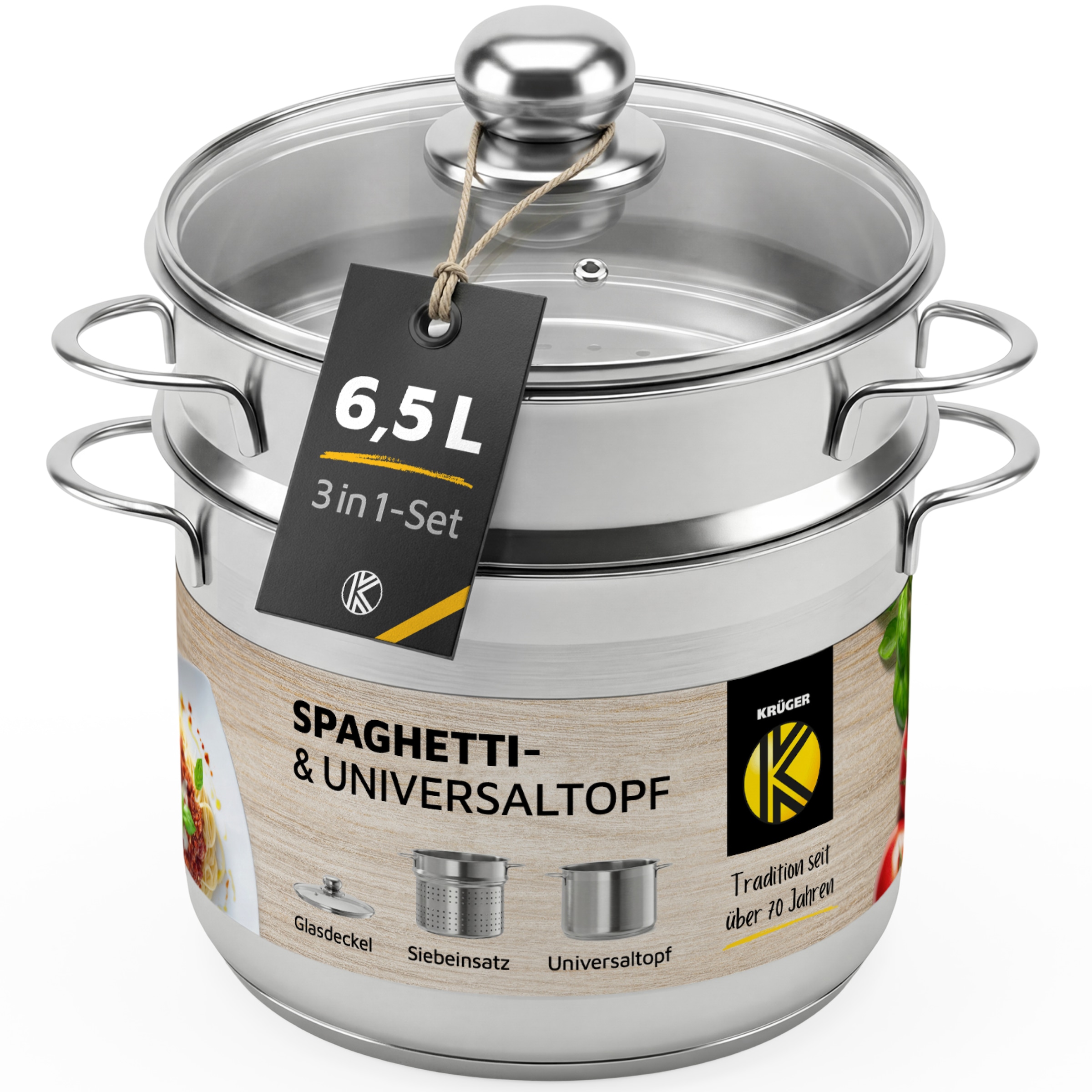 Krüger Spaghettitopf 1 Stk. tlg. Edelstahl 18/0