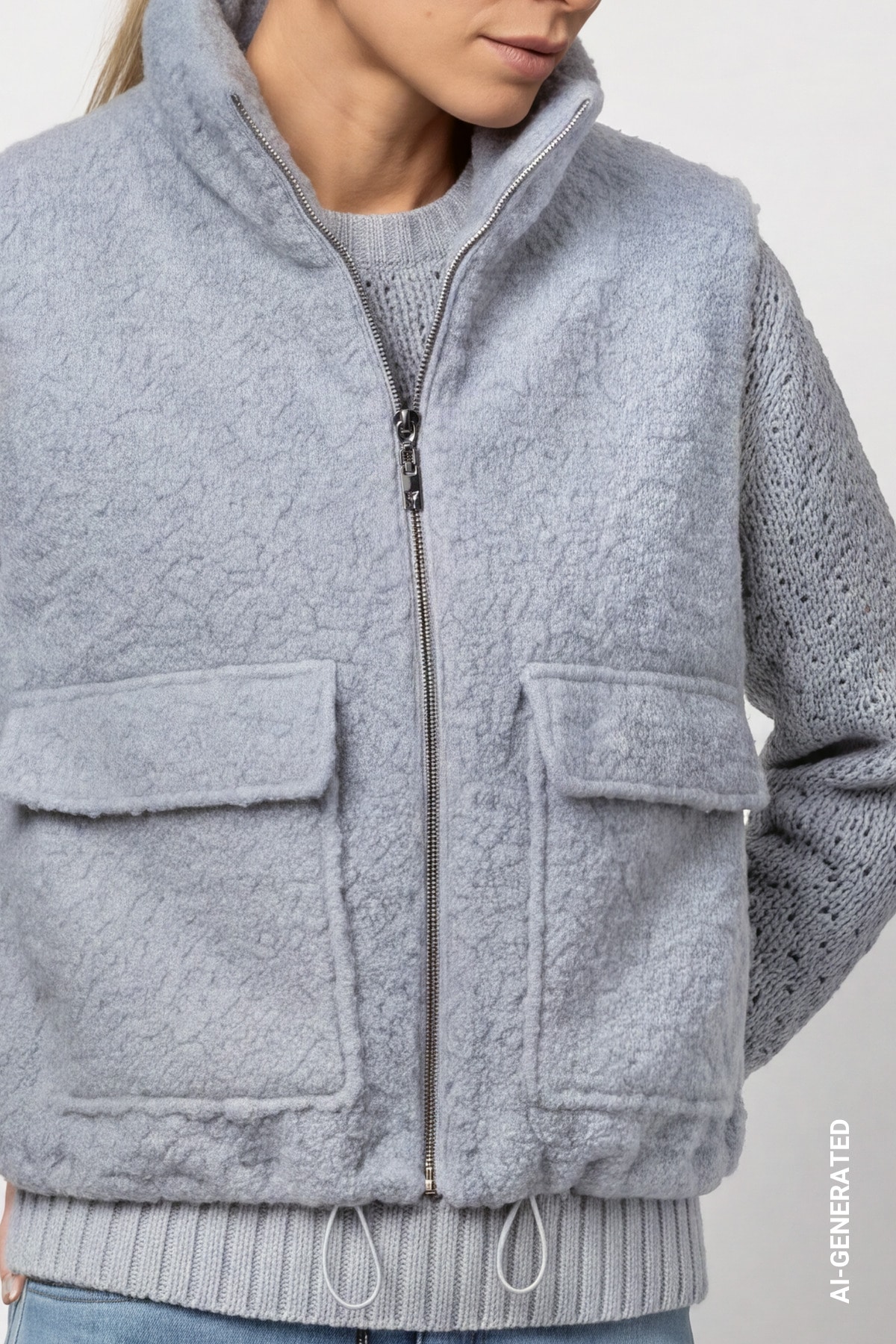 Monari Fellimitatweste »Weste Teddy« Regular fit mit Stehkragen